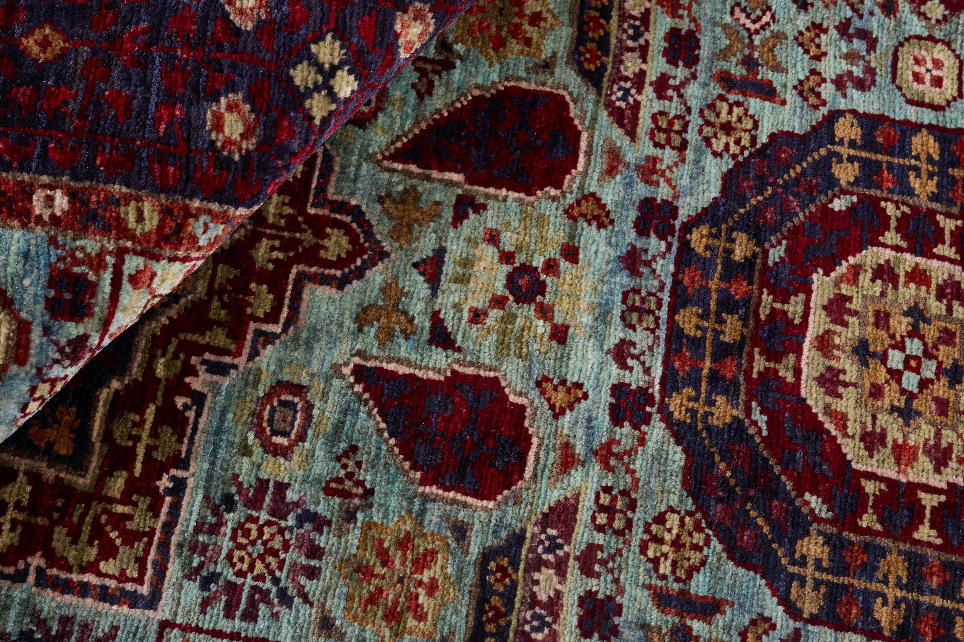 Oriental Ziegler rug with blue floral pattern