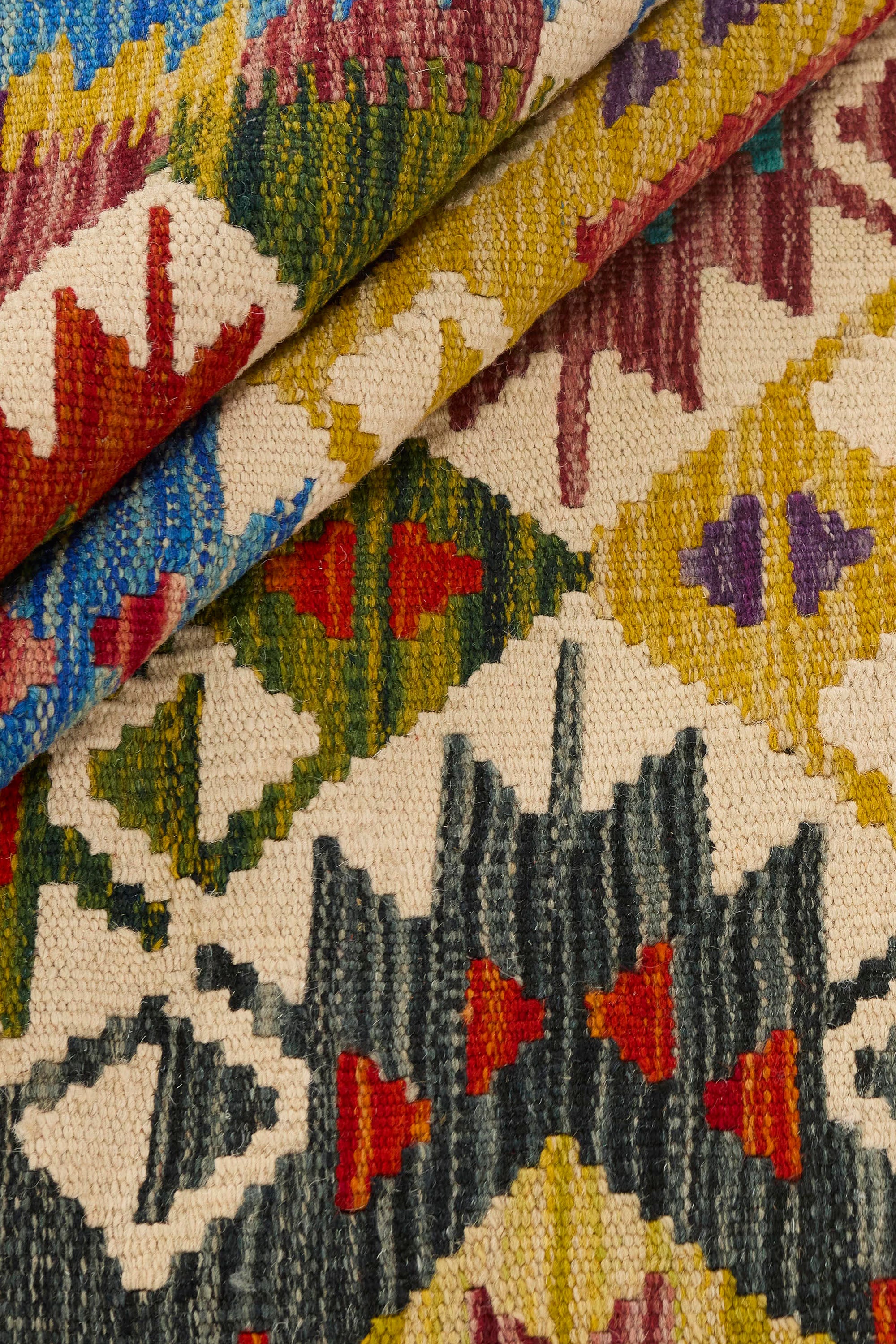 Multicolour traditional Afghan Kilim rug