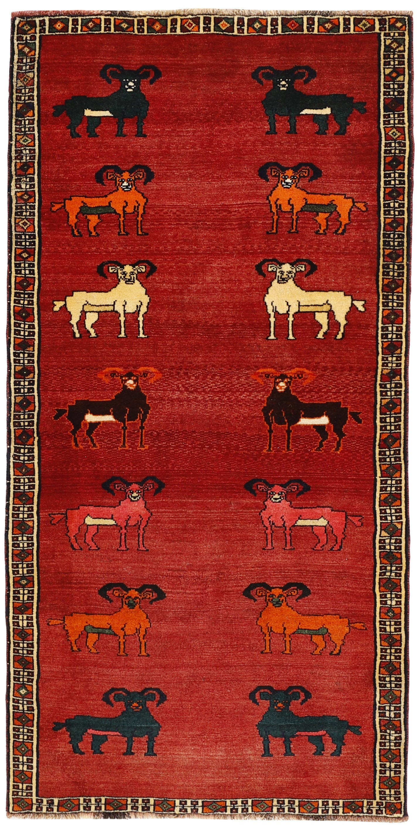 Kashghai Old Figural Runner 1511472