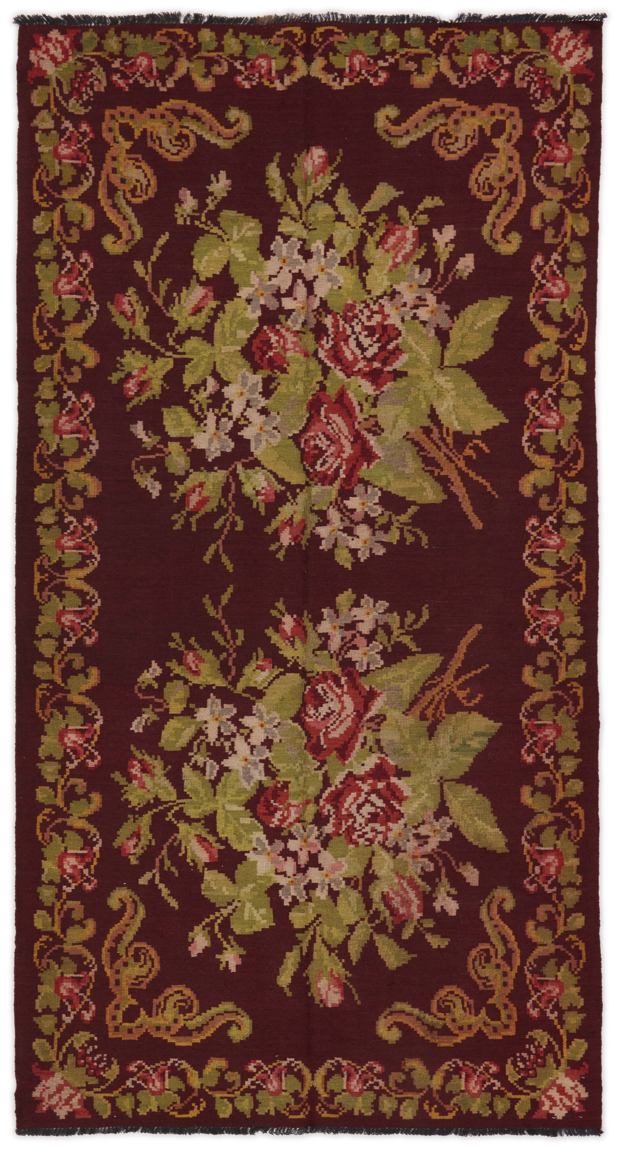 Rose Kilim Old Runner 1512239