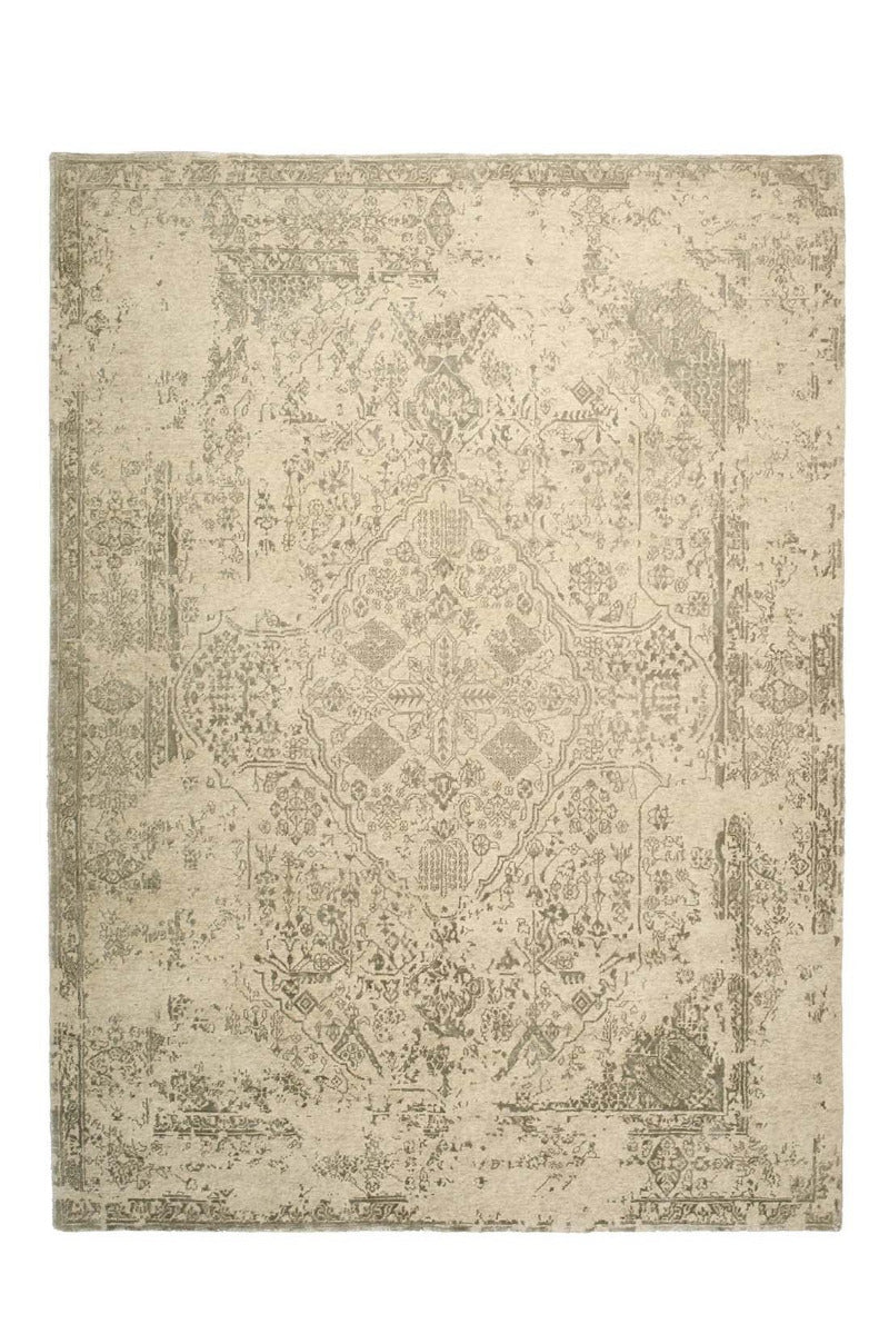 Authentic Indian rug with abstract design in antique grey
