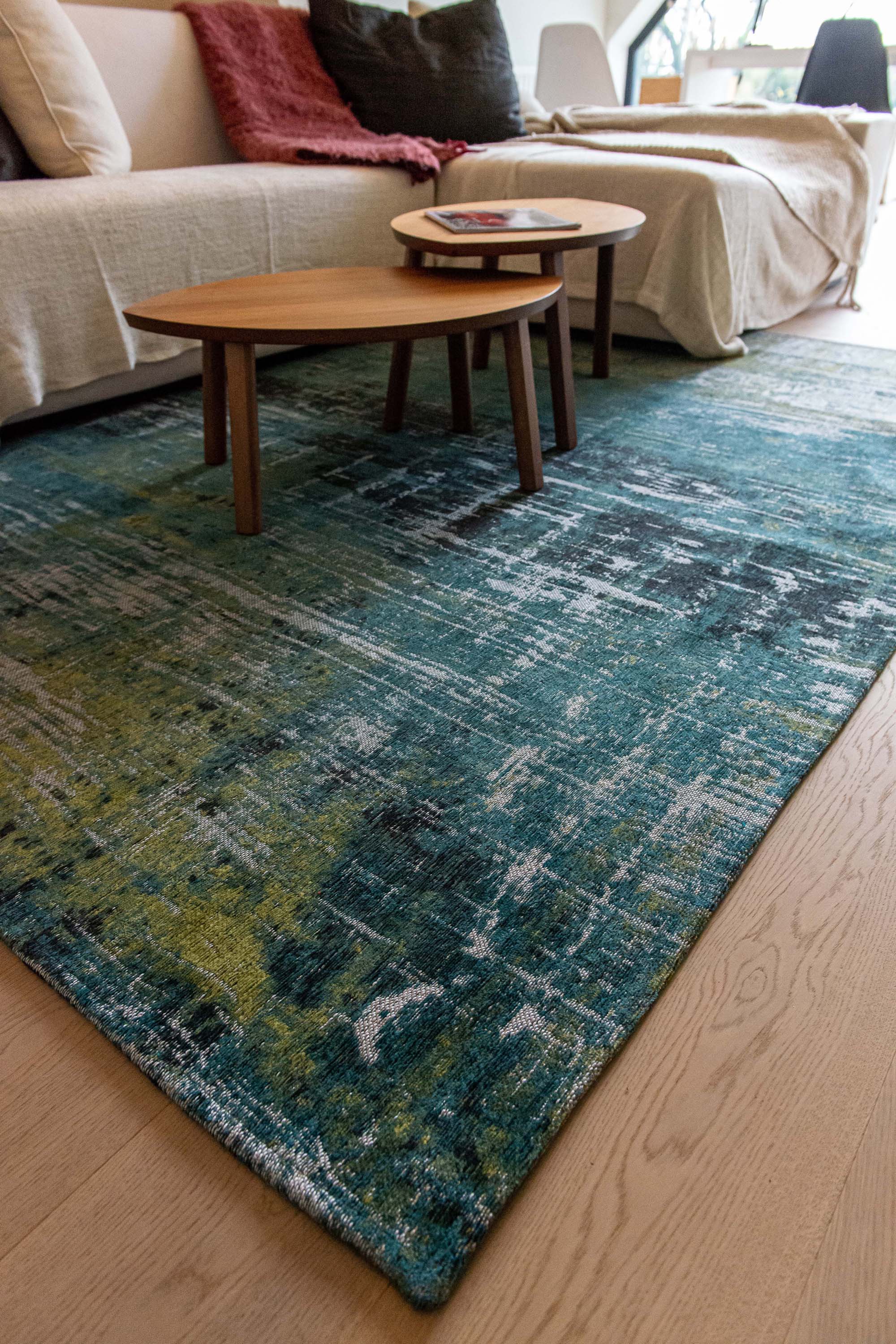 blue abstract rug