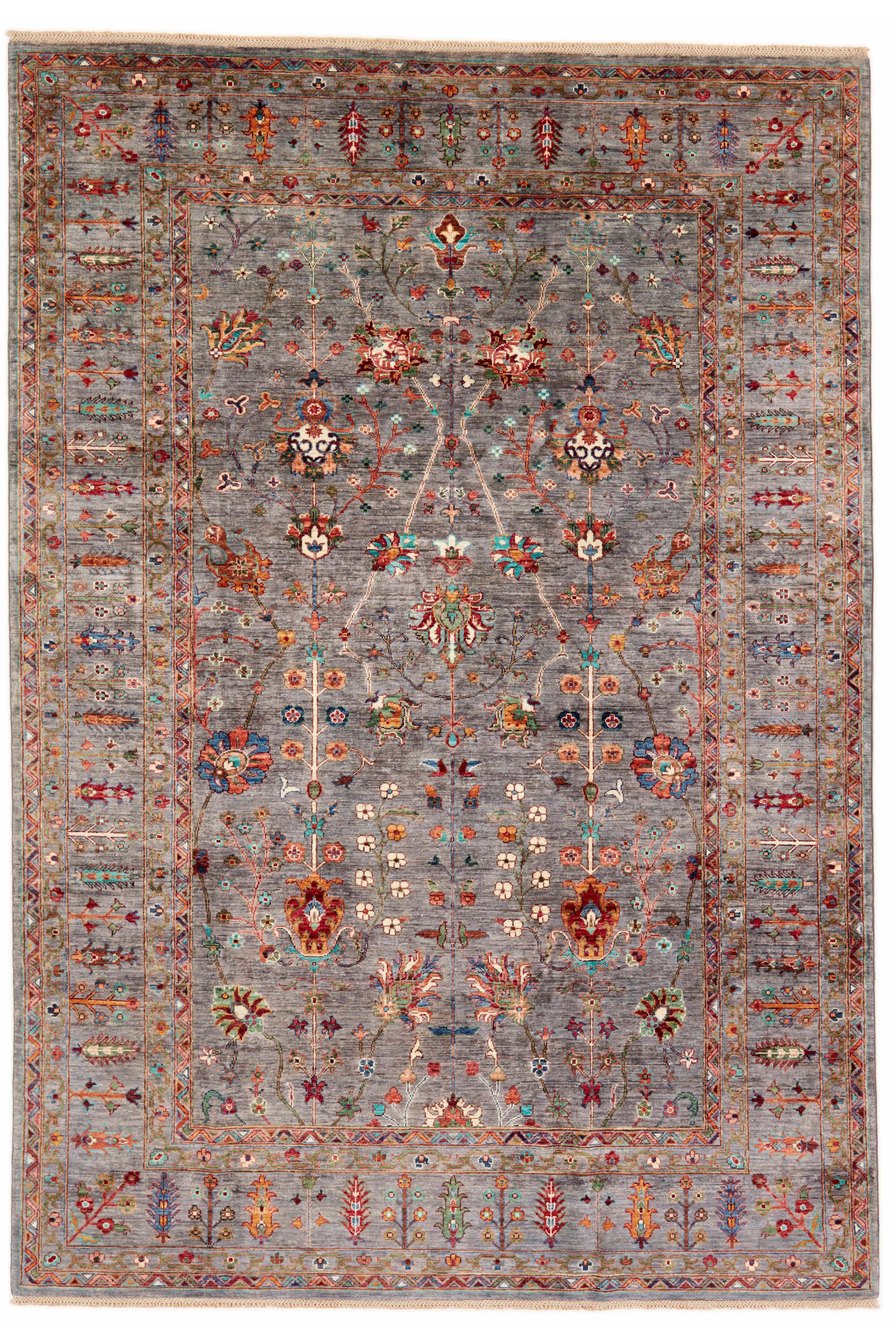 Traditional luxury rug with multicolour pattern
