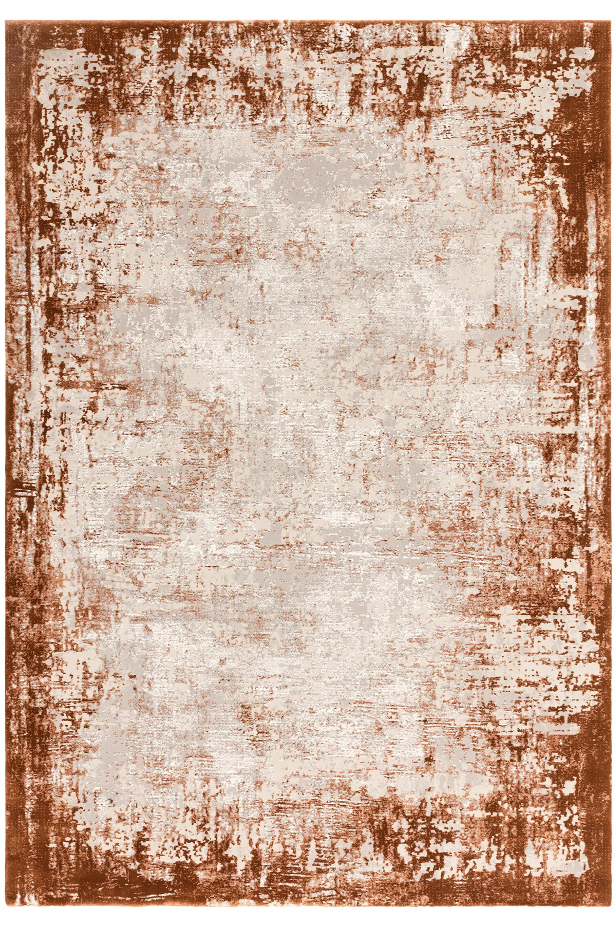Modern flatweave rug with abstract terracotta design