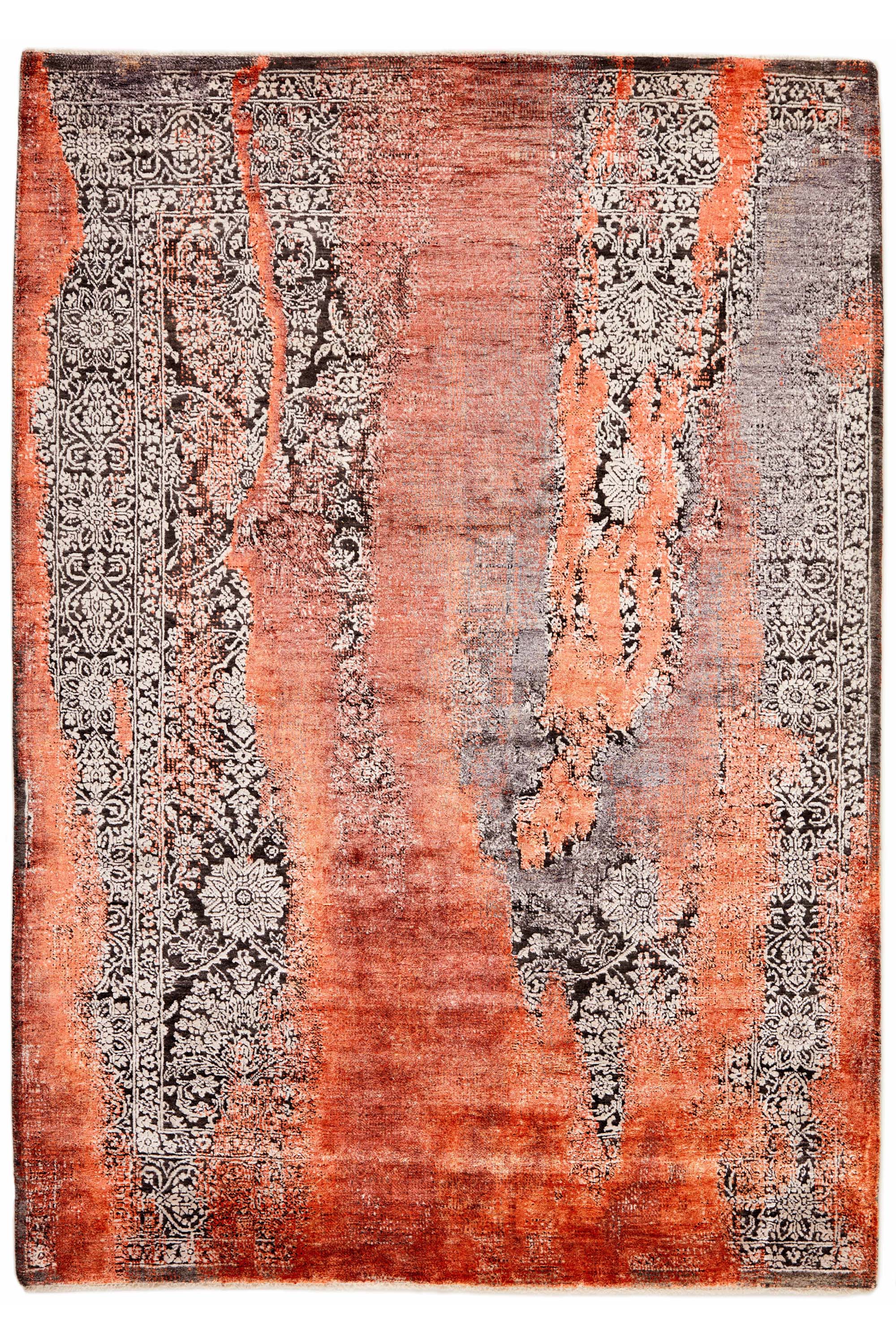 Luxury modern abstract red rug