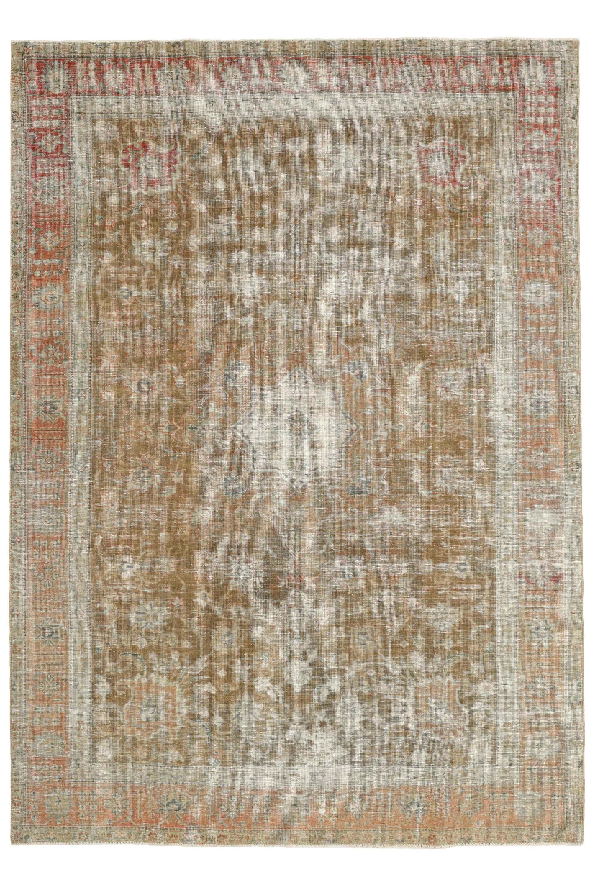 Luxury Vintage Royal Fine rug with Faded bordered pattern