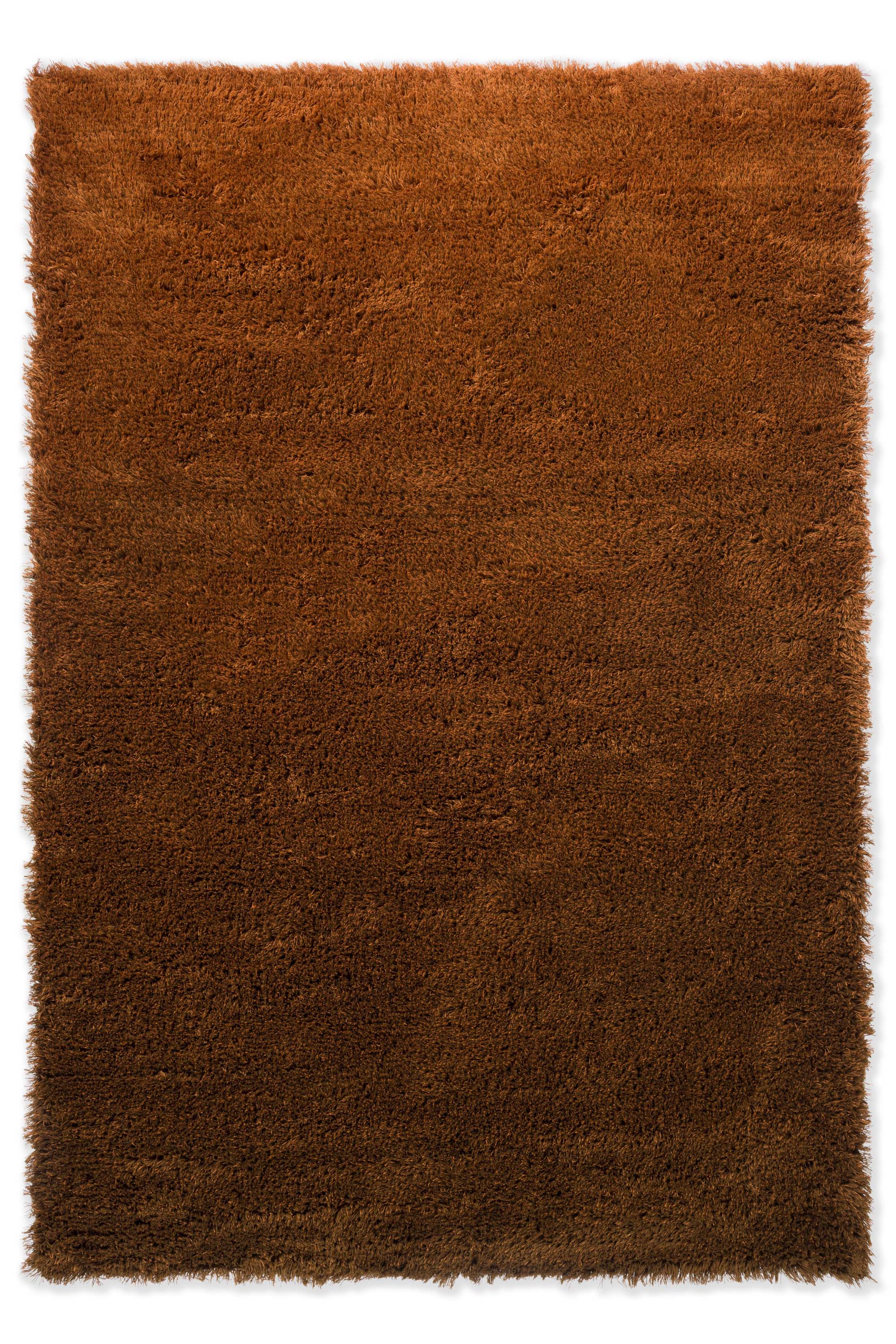 Plain orange rug with shaggy pile