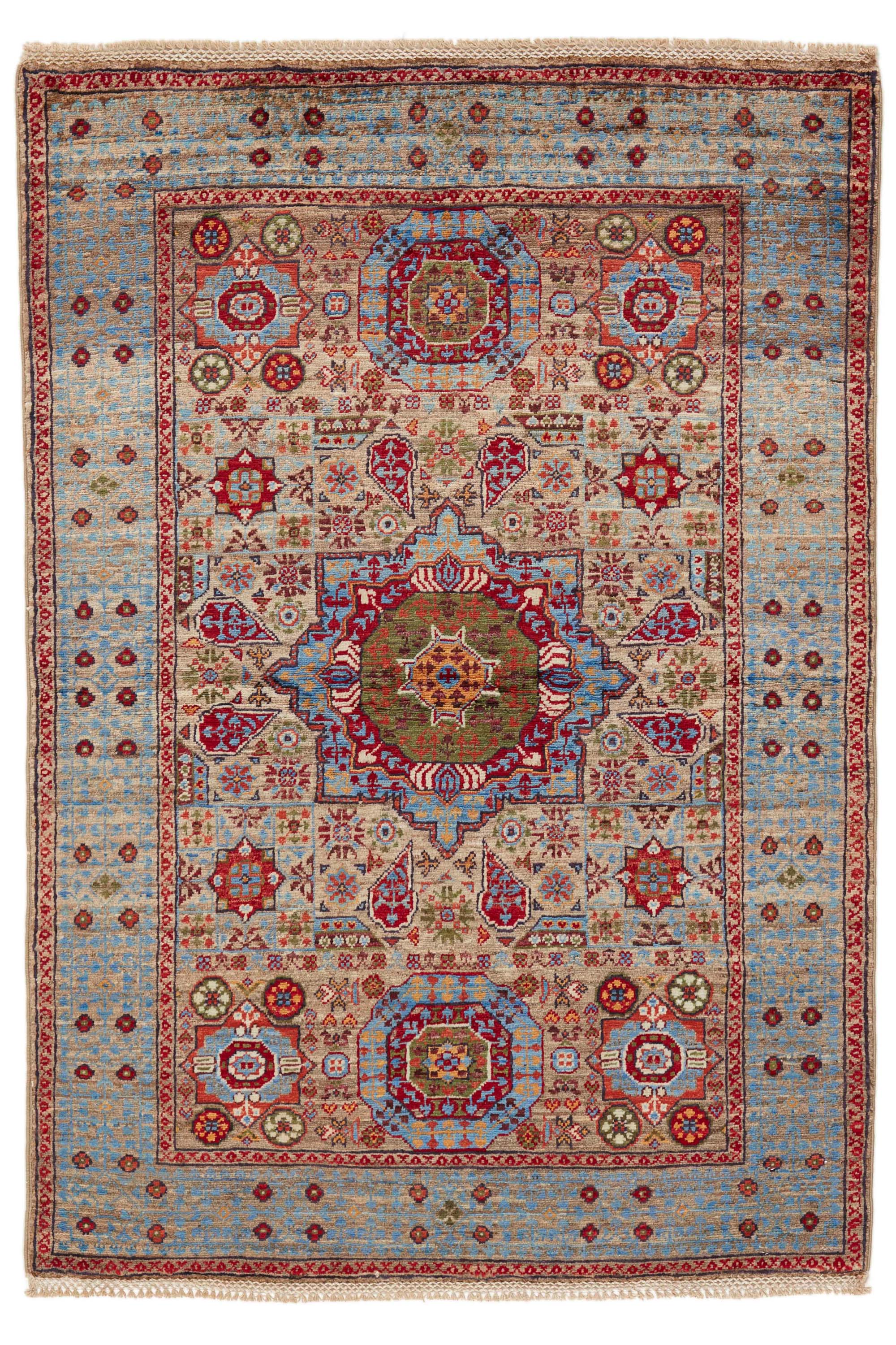 Traditional Multicolour bordered Ziegler rug