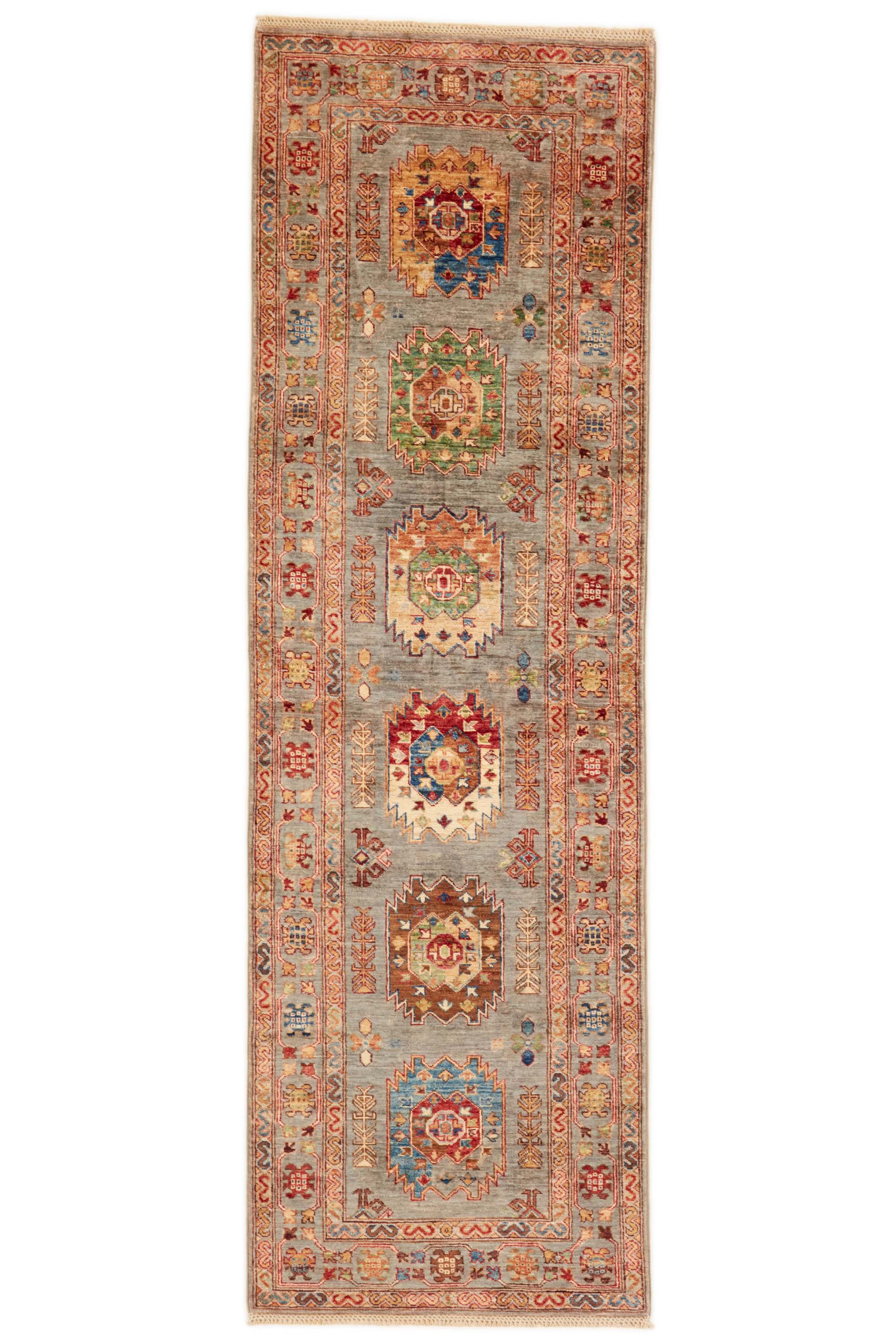 Traditional luxury runner with multicolour pattern