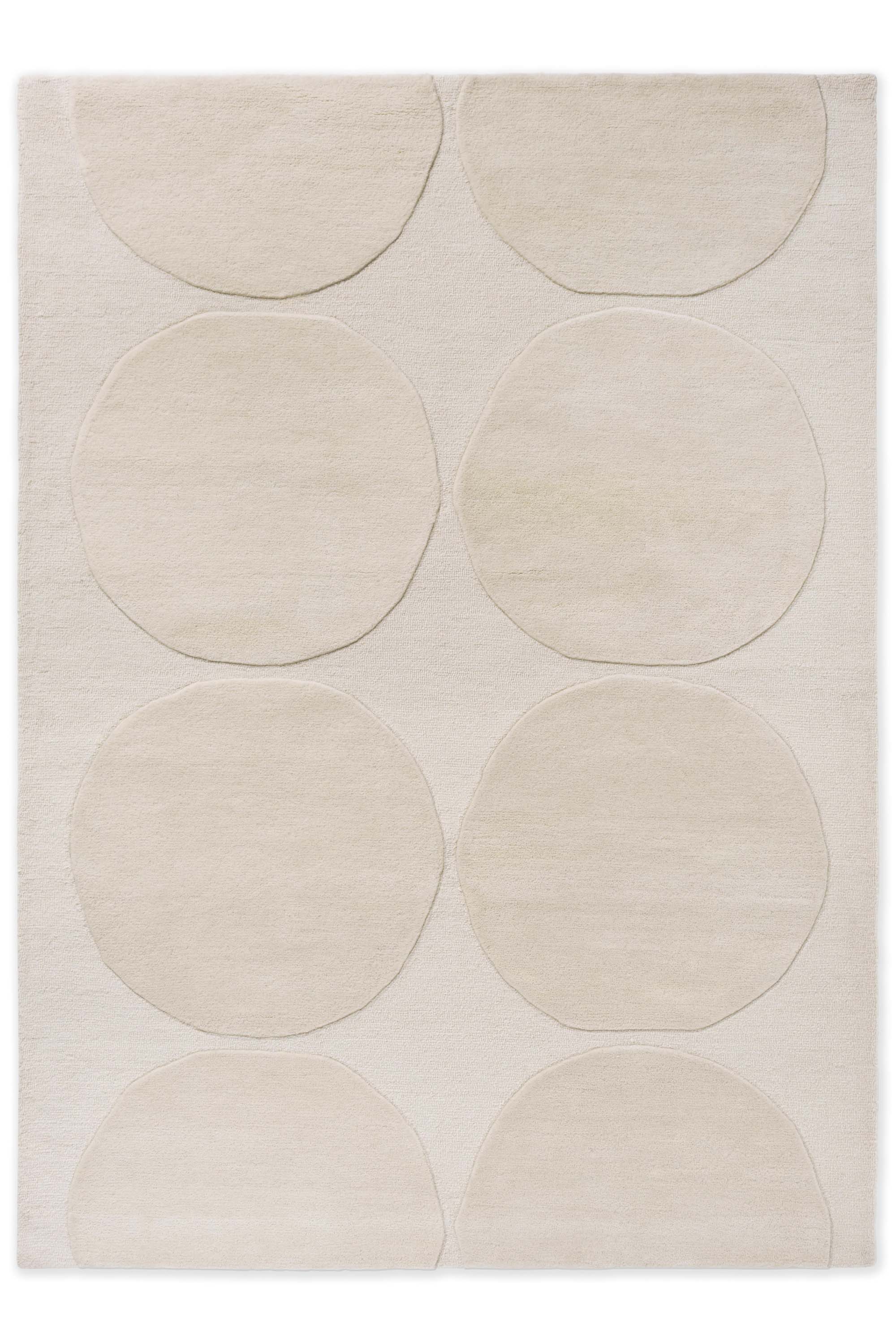 Beige rug with repeated circle pattern