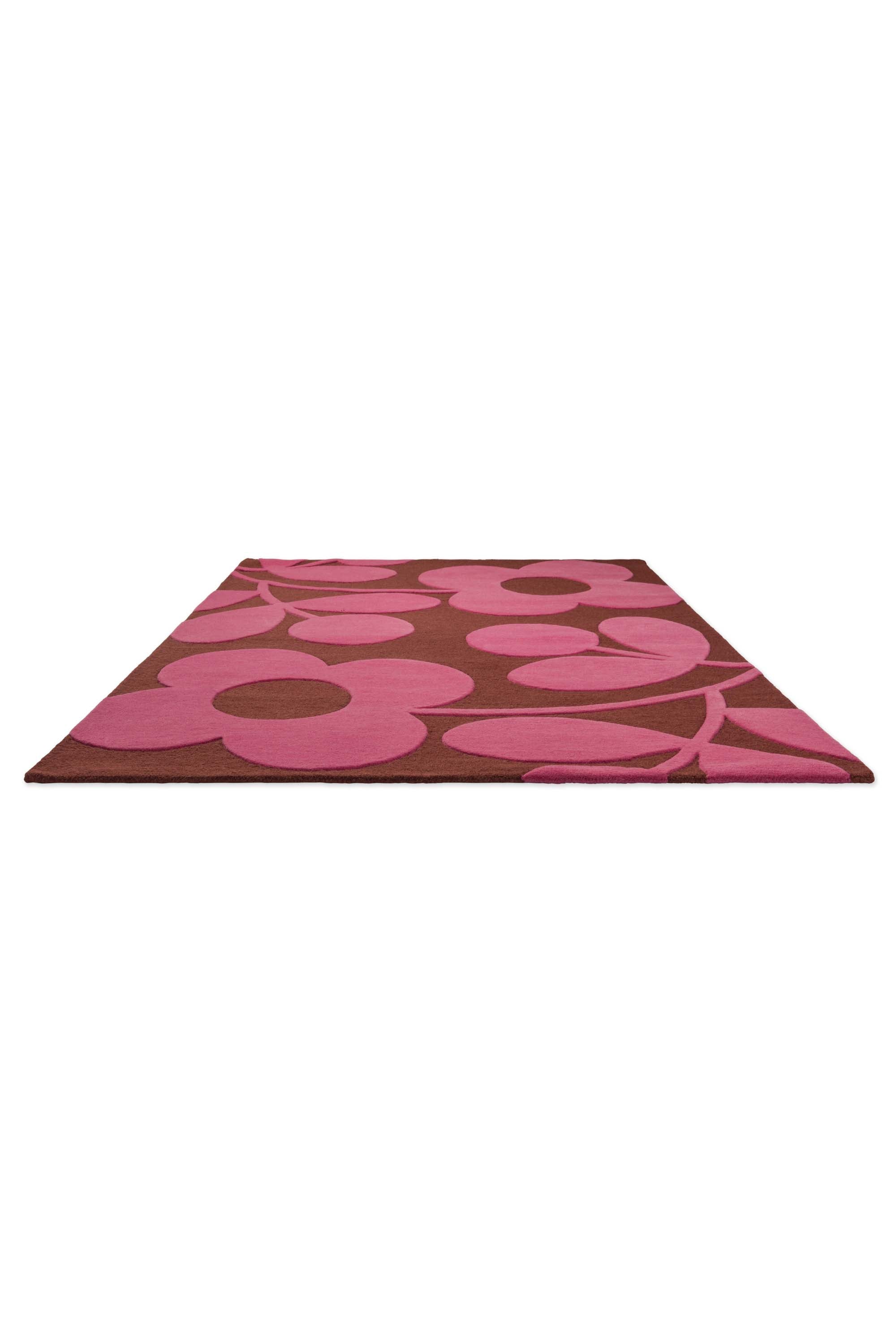 Modern pink floral rug