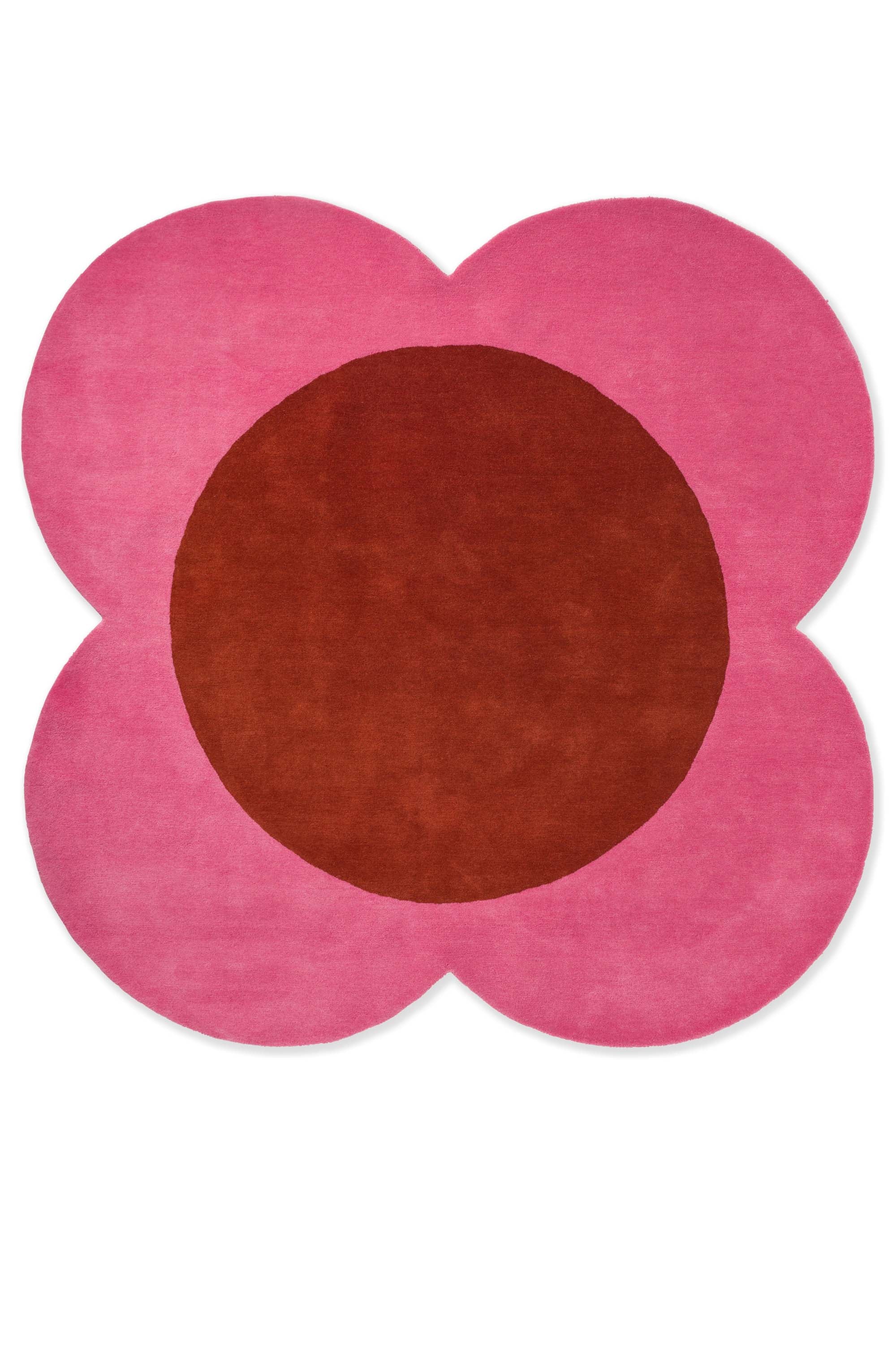 Pink flower shaped rug