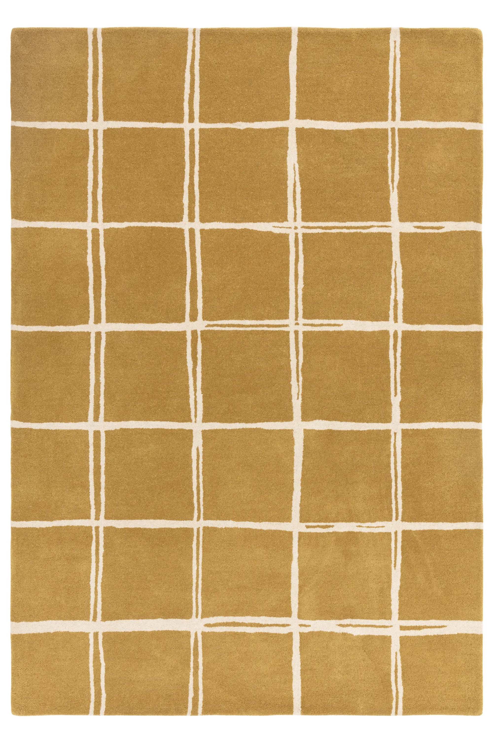 Gold rug with minimal geometric pattern 