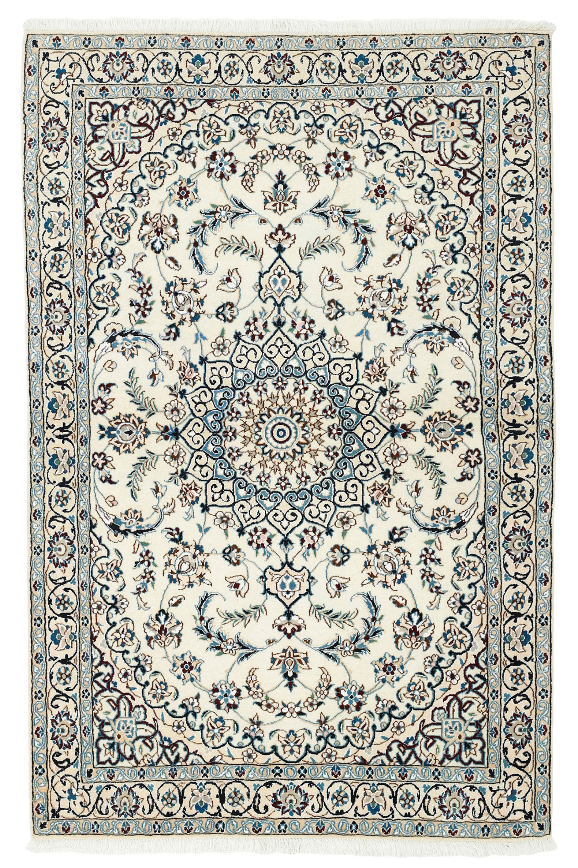 Traditional luxury Nain 9 LA rug in cream and blue tones