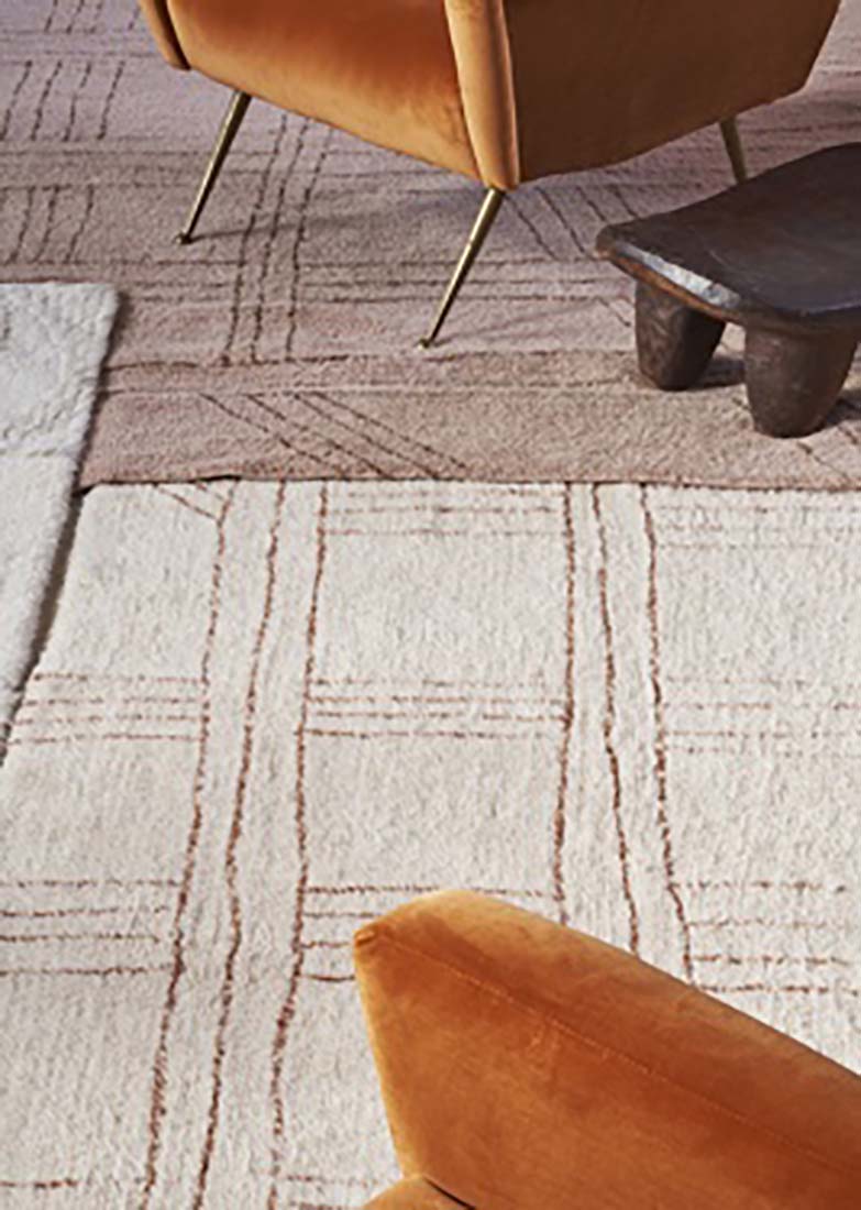 cream area rug with tribal design
