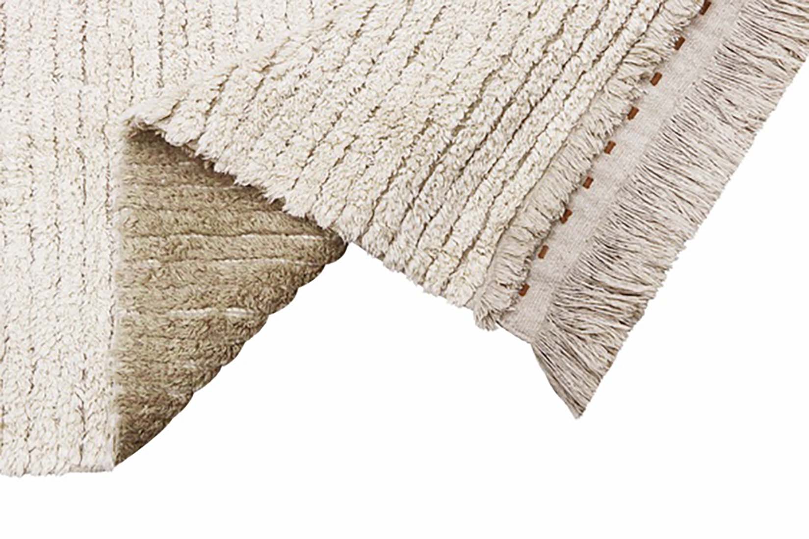 reversible textured rug in beige and sage

