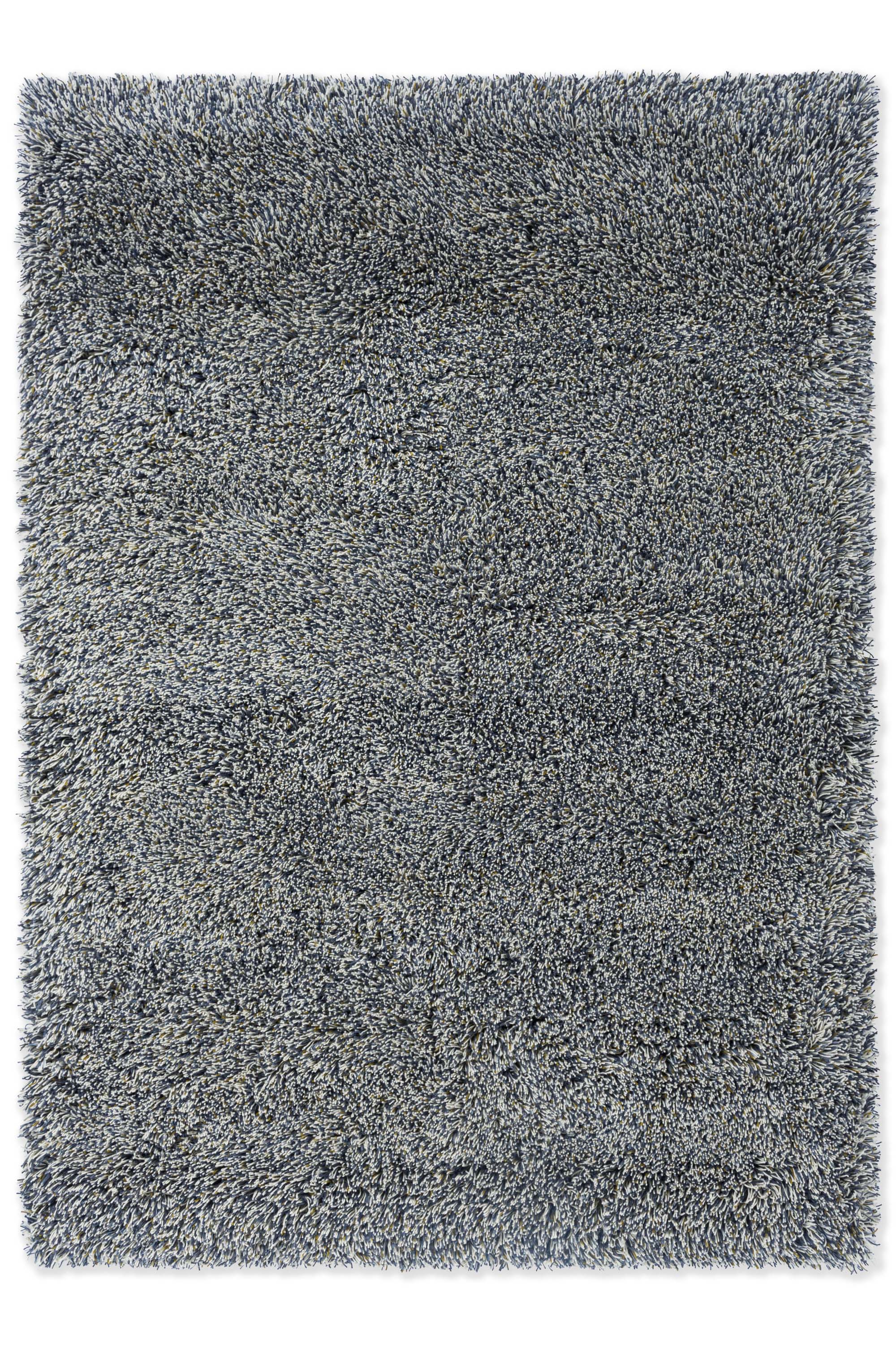 Plain shaggy rug with blue pile