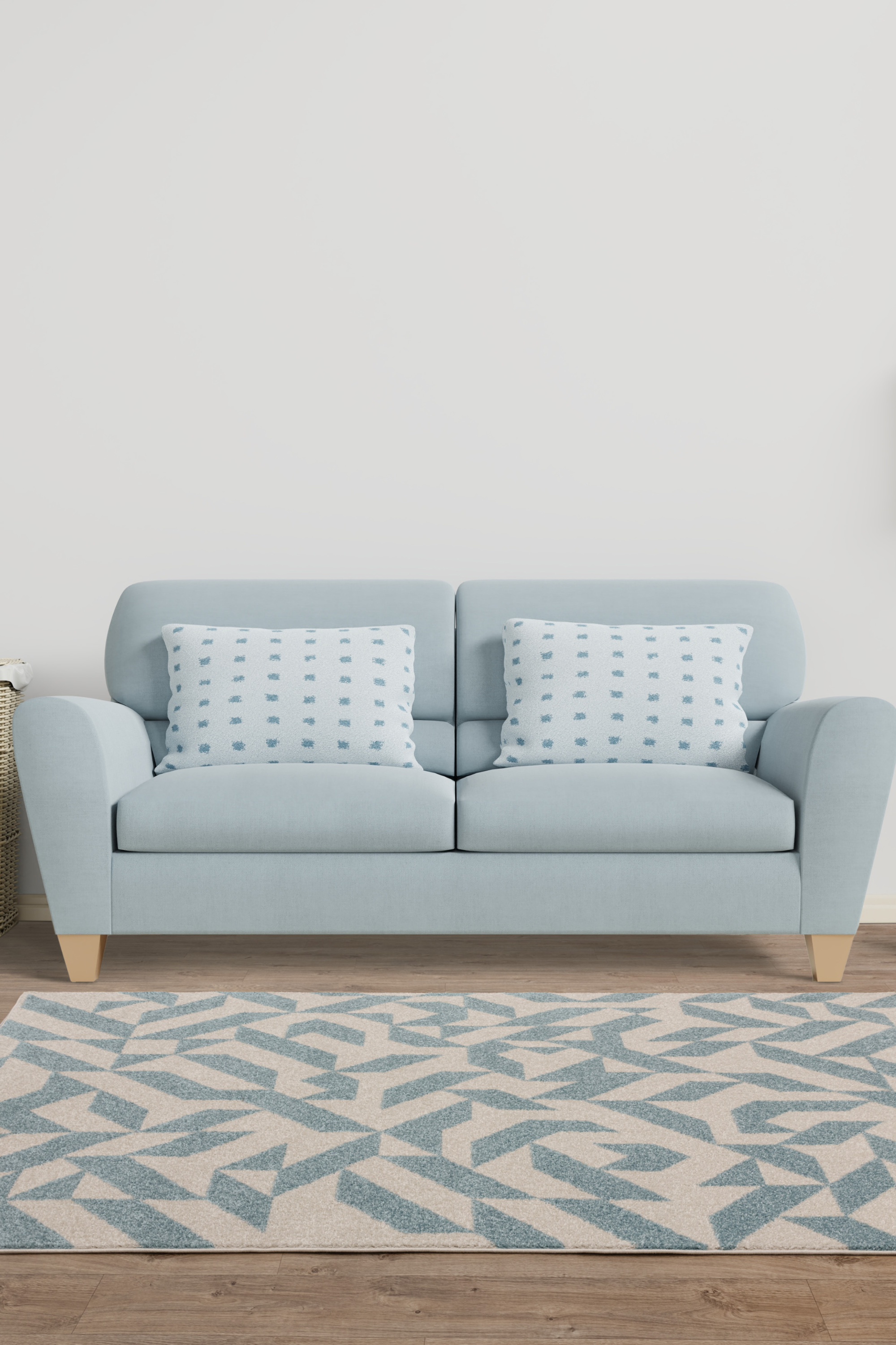 Muse Blue Shapes Flatweave Rug MU03