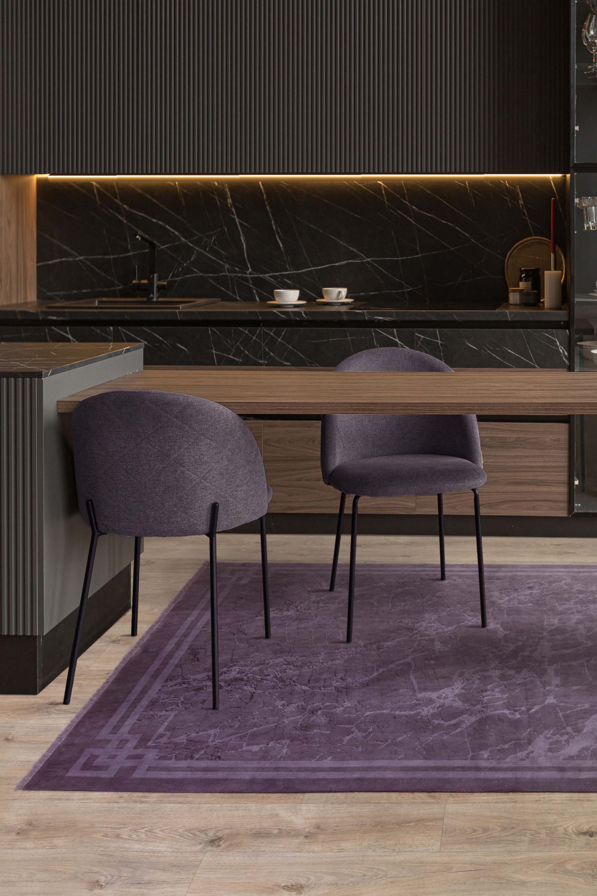 Zehraya Purple Border Rug ZE01
