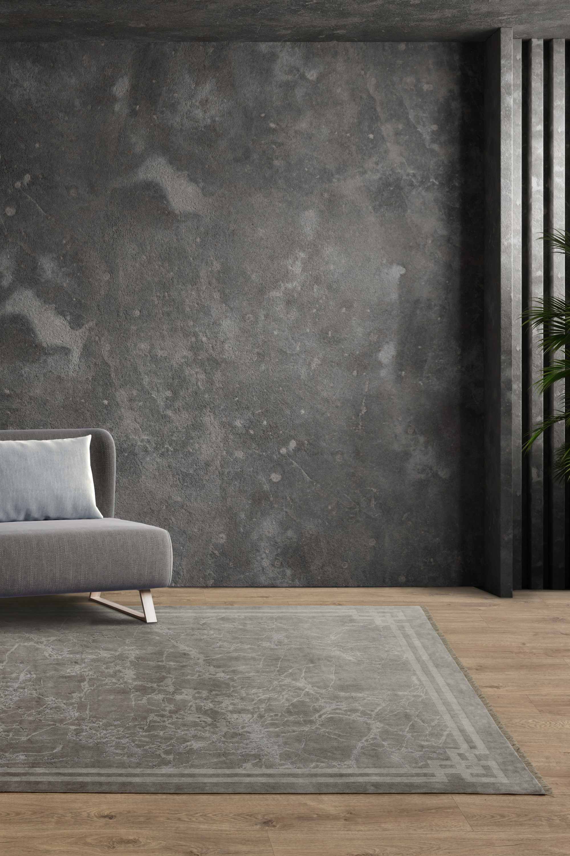 Zehraya Silver Border Rug ZE04