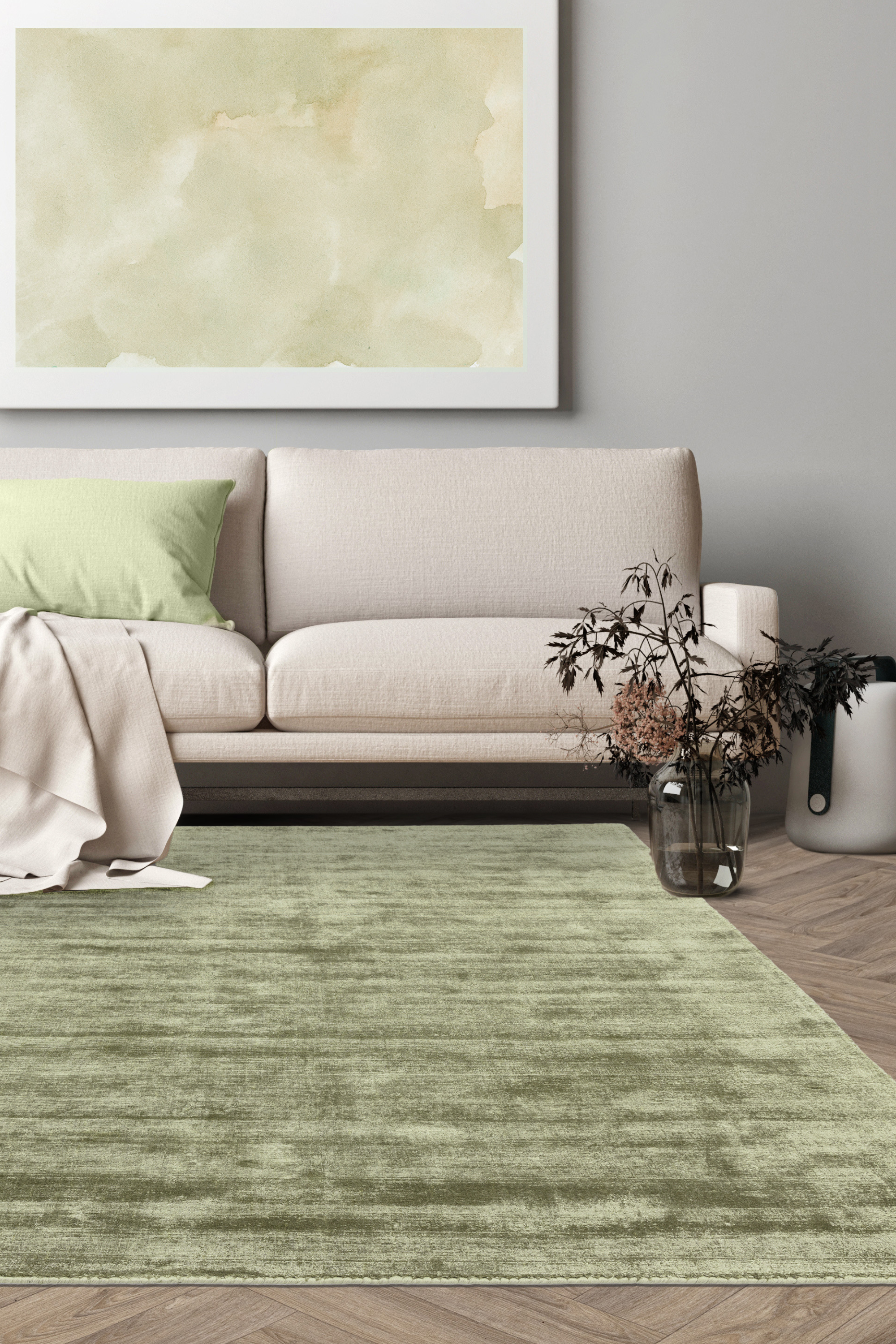Blade Sage Plain Rug