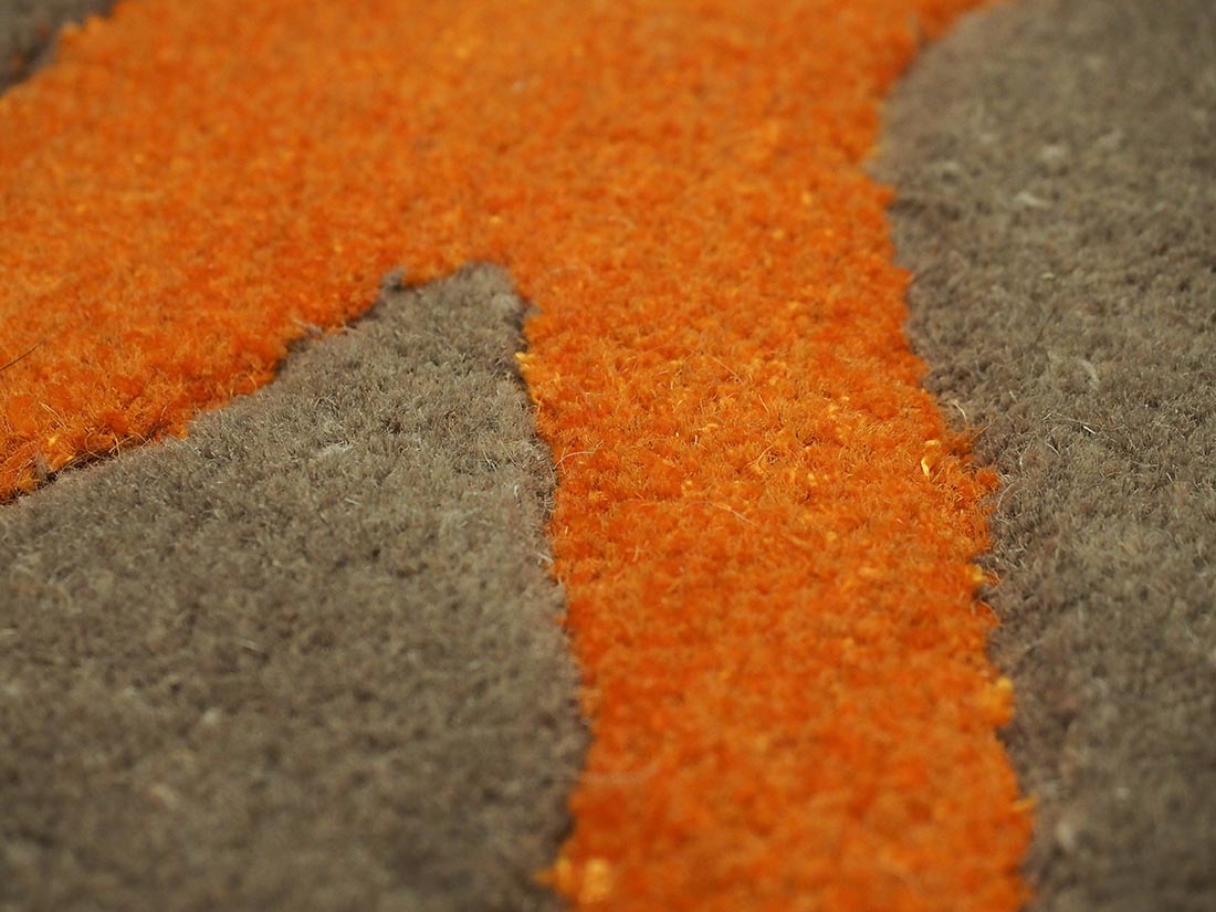 grey and orange abstract runner