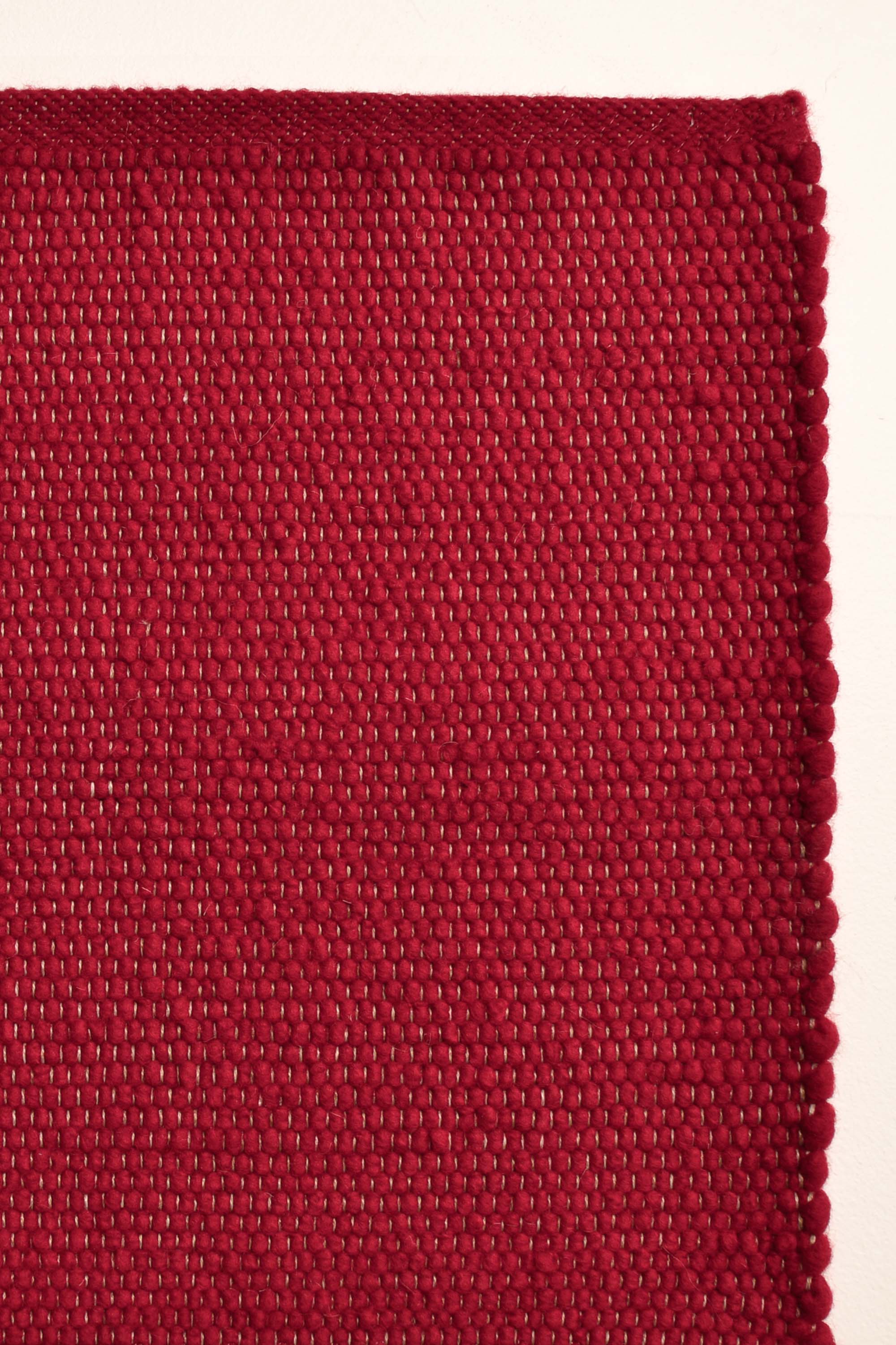 Red luxury plain handwoven rug