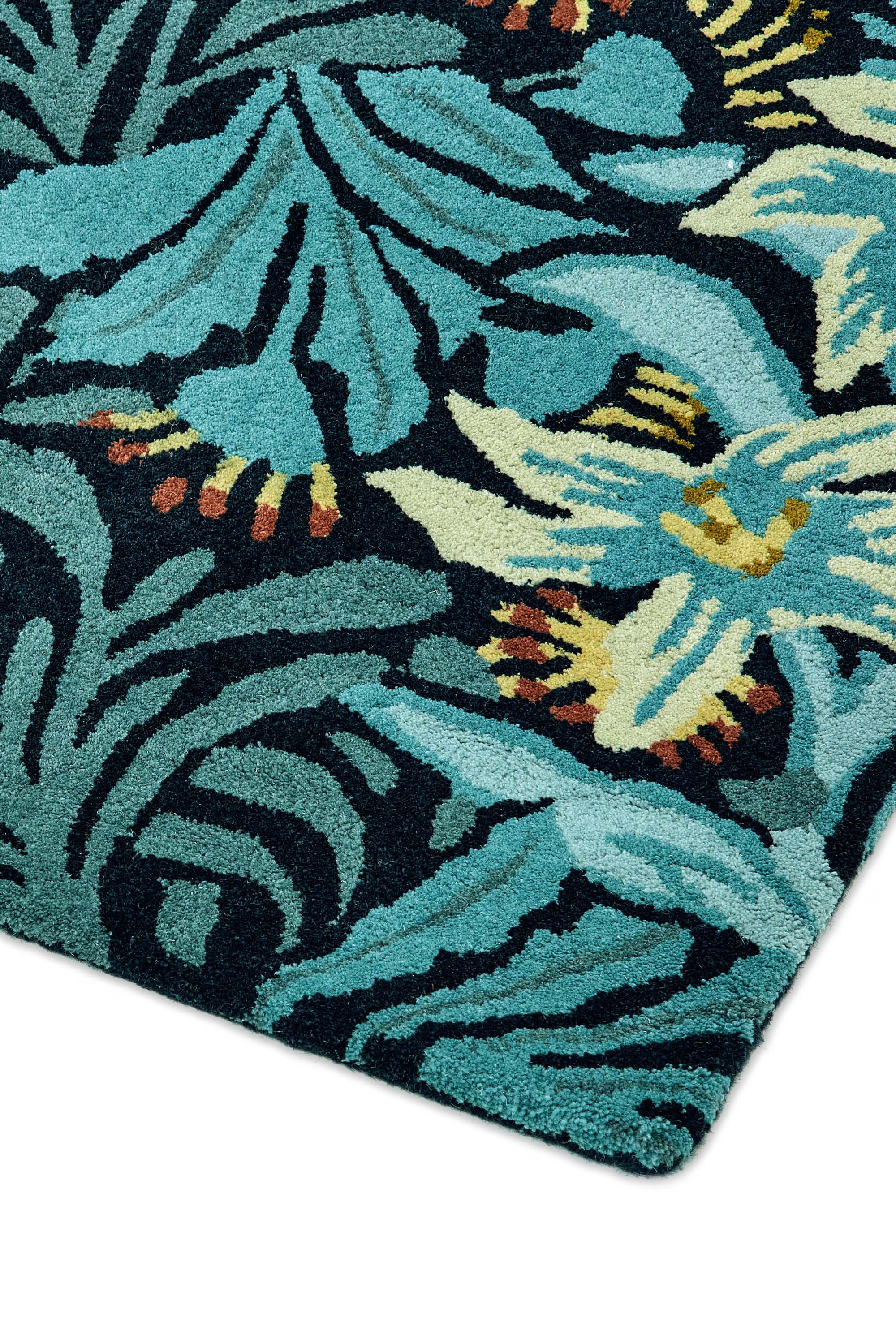 Blue floral abstract rug