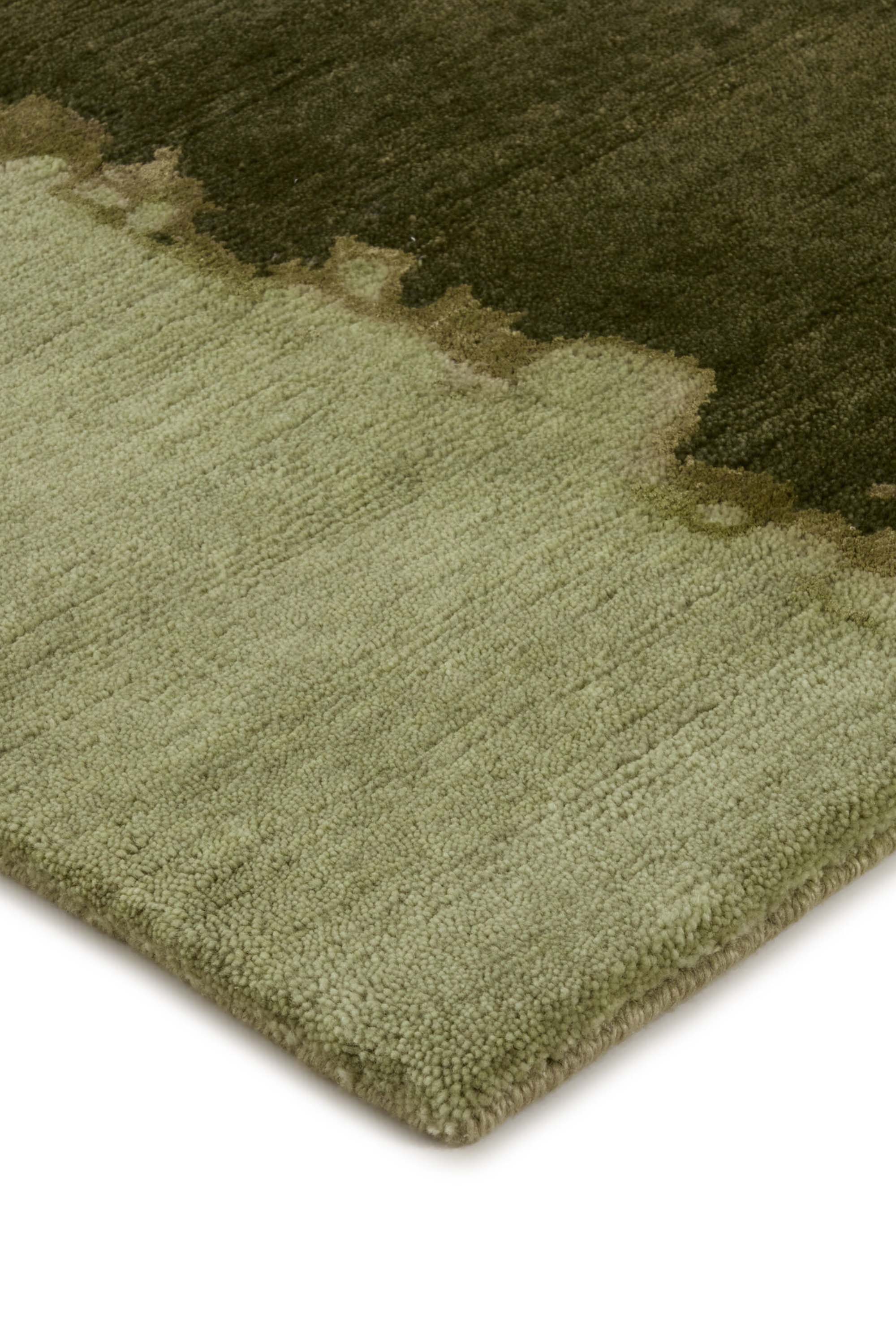Luxury modern abstract rug in green tones