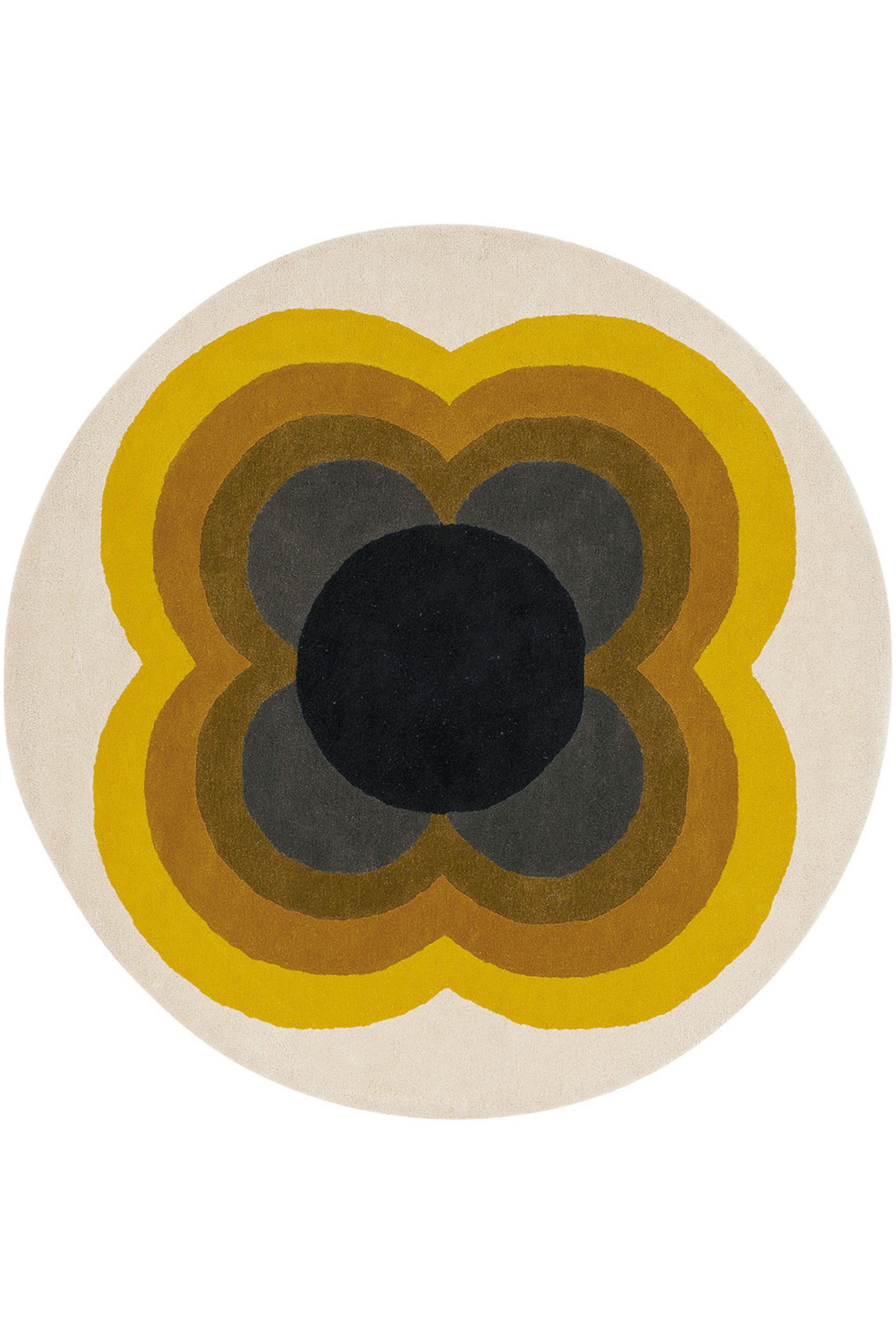 Orla kiely sunflower yellow circle rug