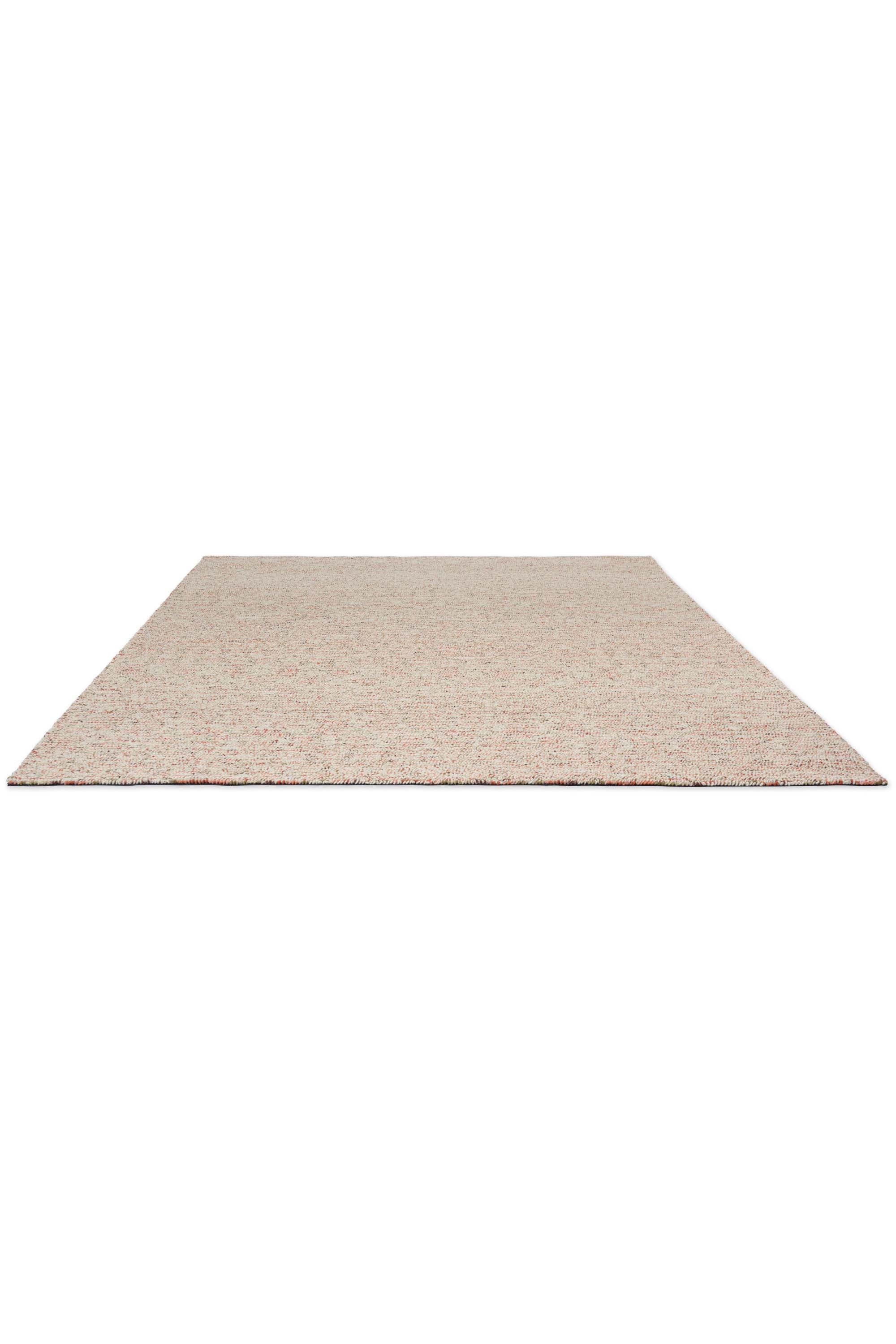 Plain flatweave rug with cream and multicolour pile