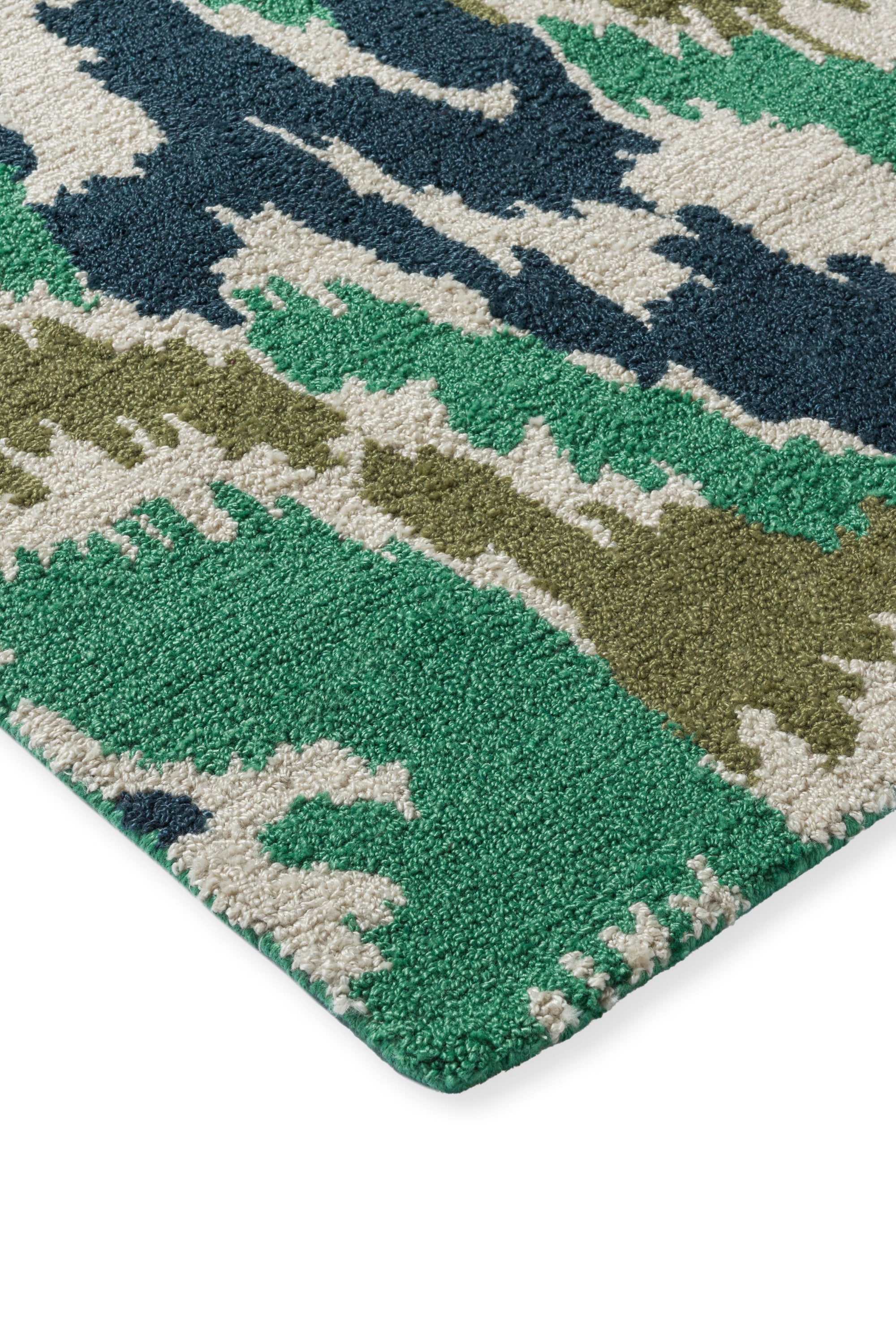 green, blue and navy abstract indoor/outdoor rug