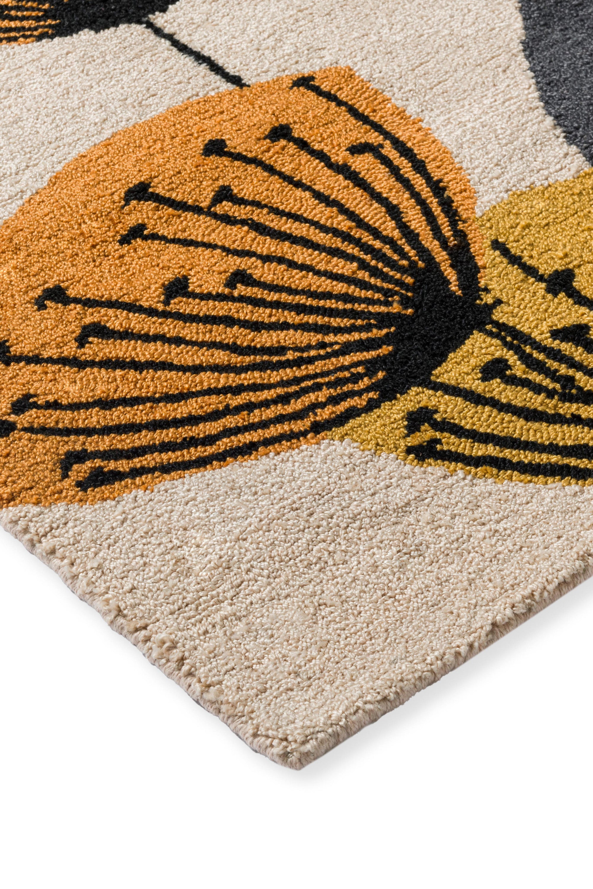 Modern multicolour outdoor rug with dandelion motif