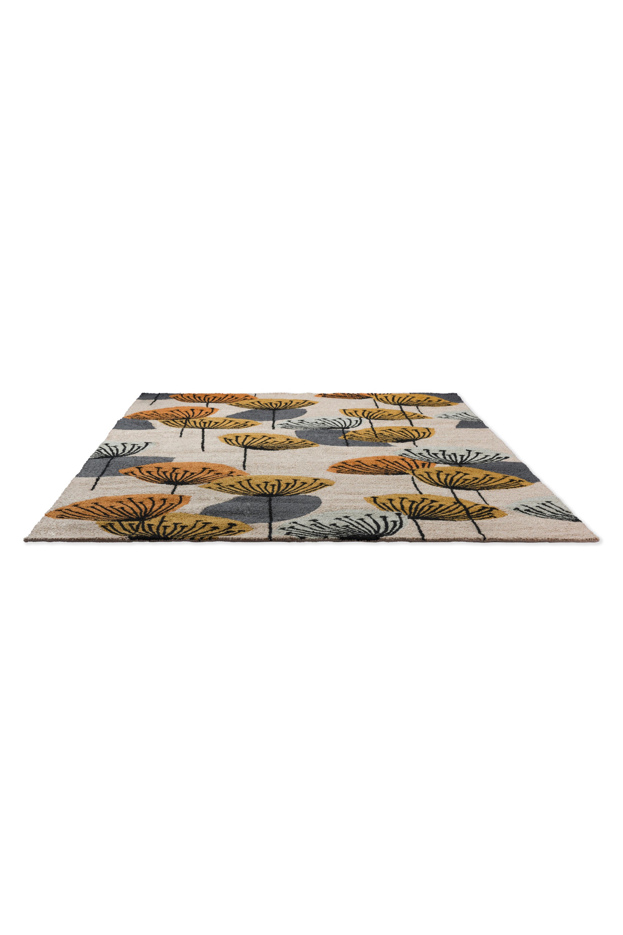 Modern multicolour outdoor rug with dandelion motif