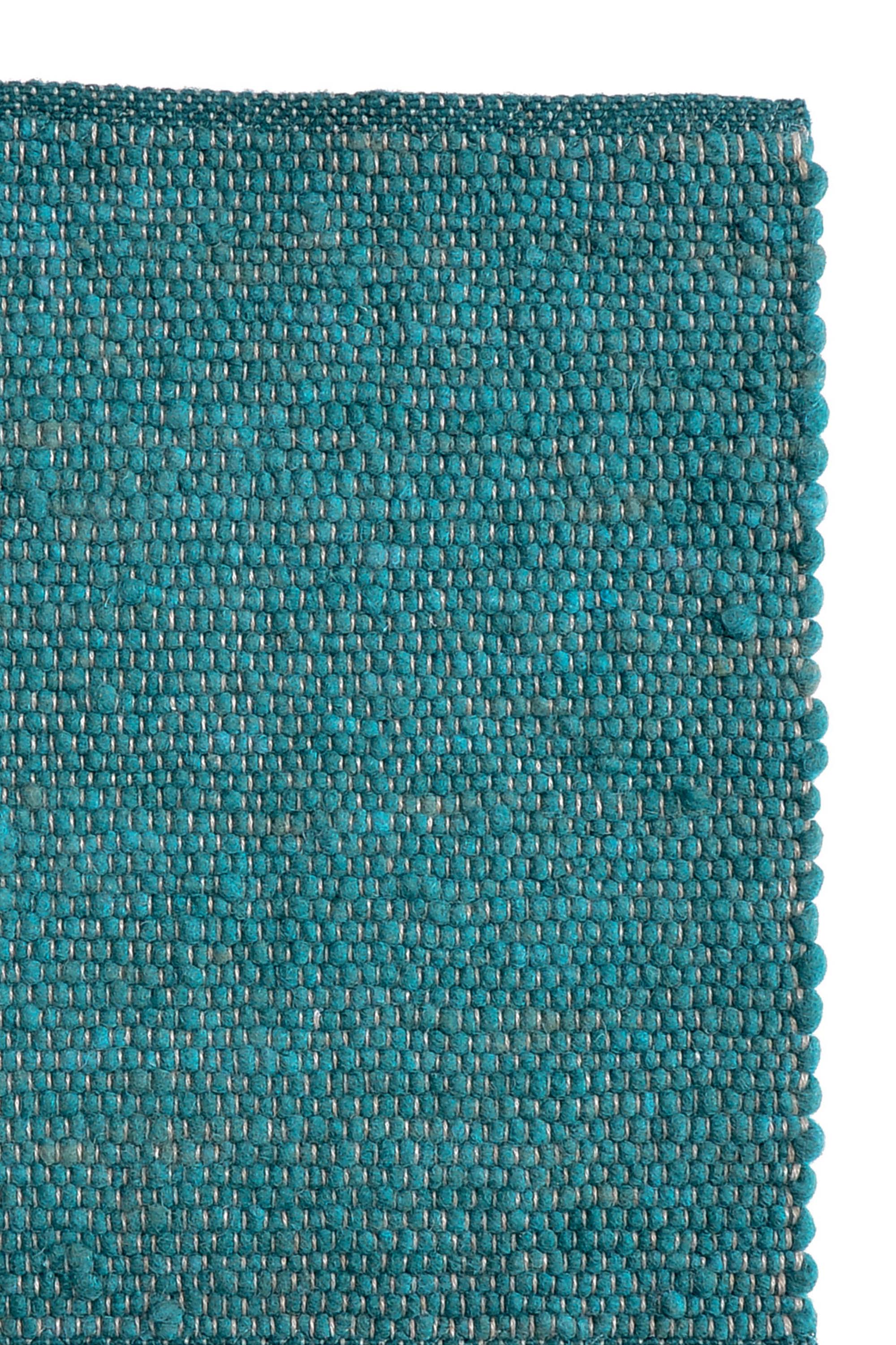 Teal luxury plain handwoven rug