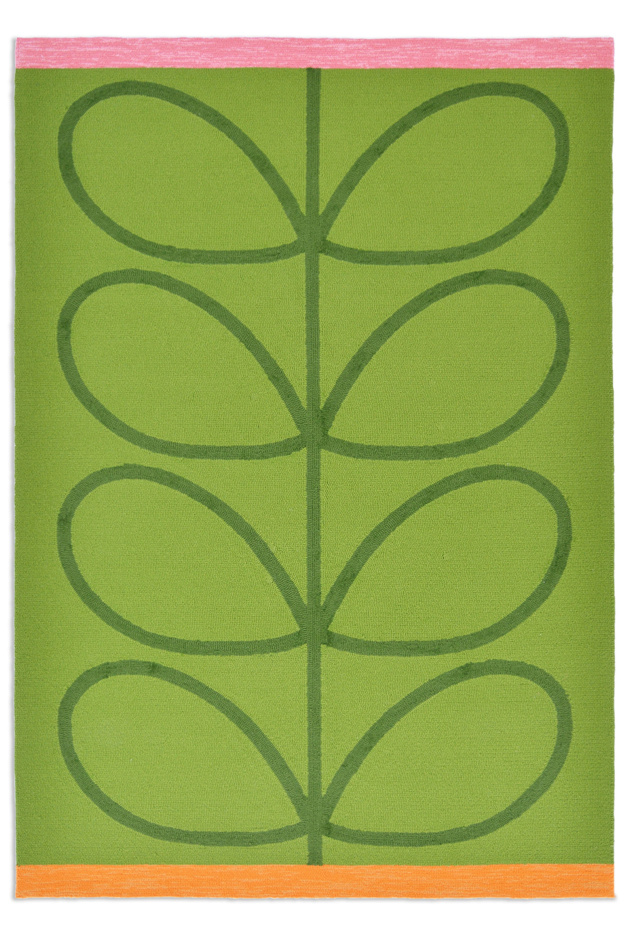 Green modern floral outdoor rug