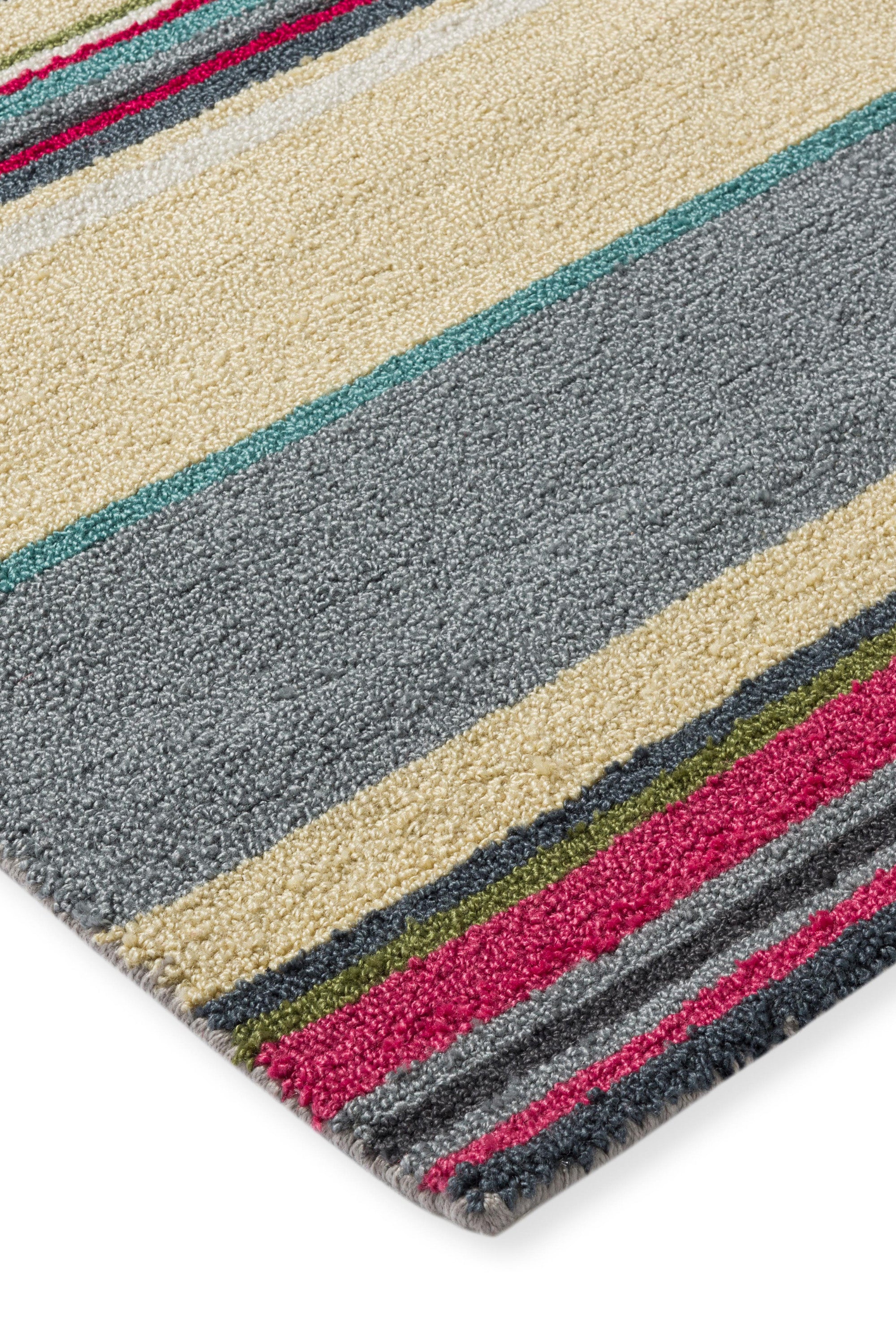 multicolour striped indoor/outdoor rug