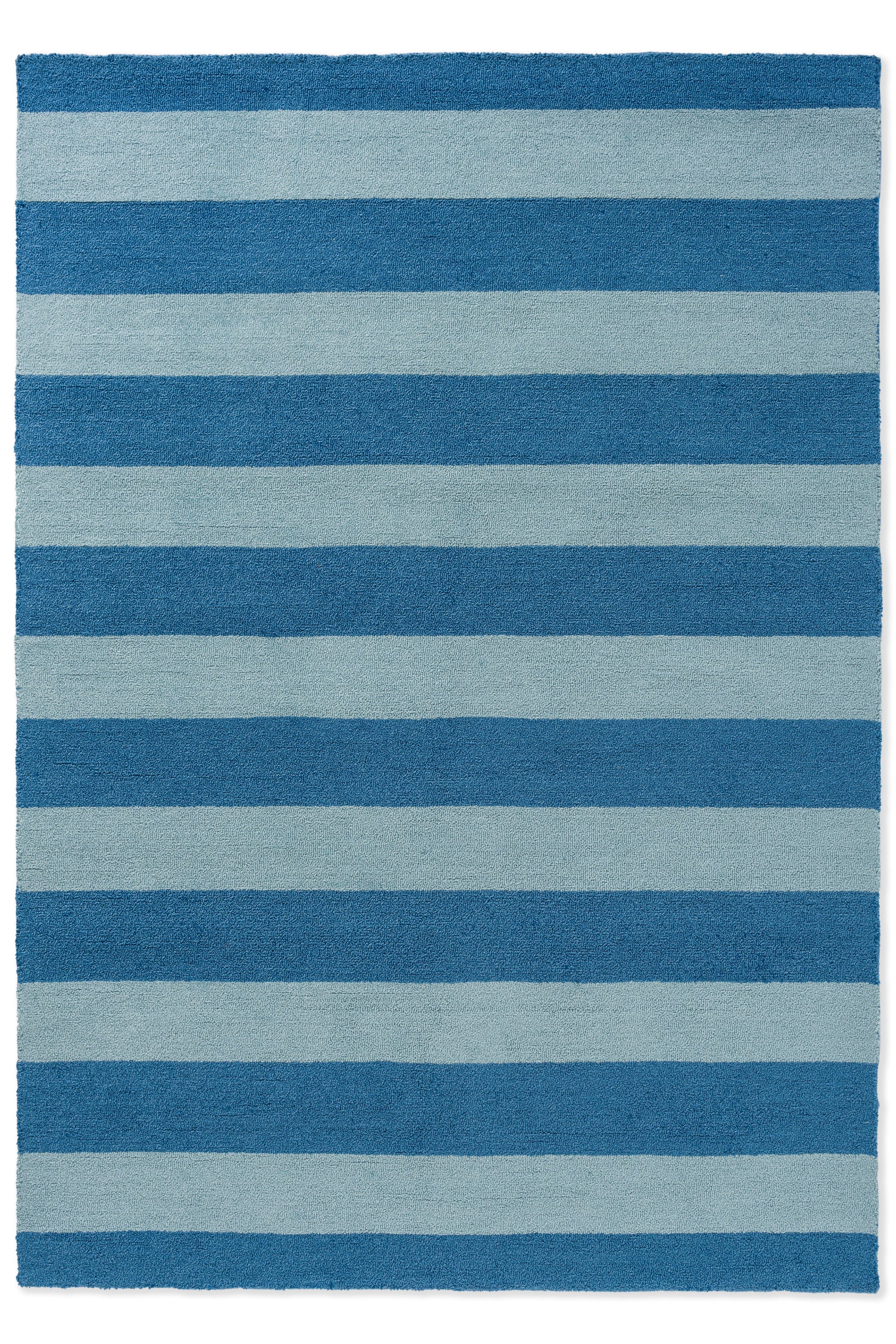 Modern Striped blue outdoor rug