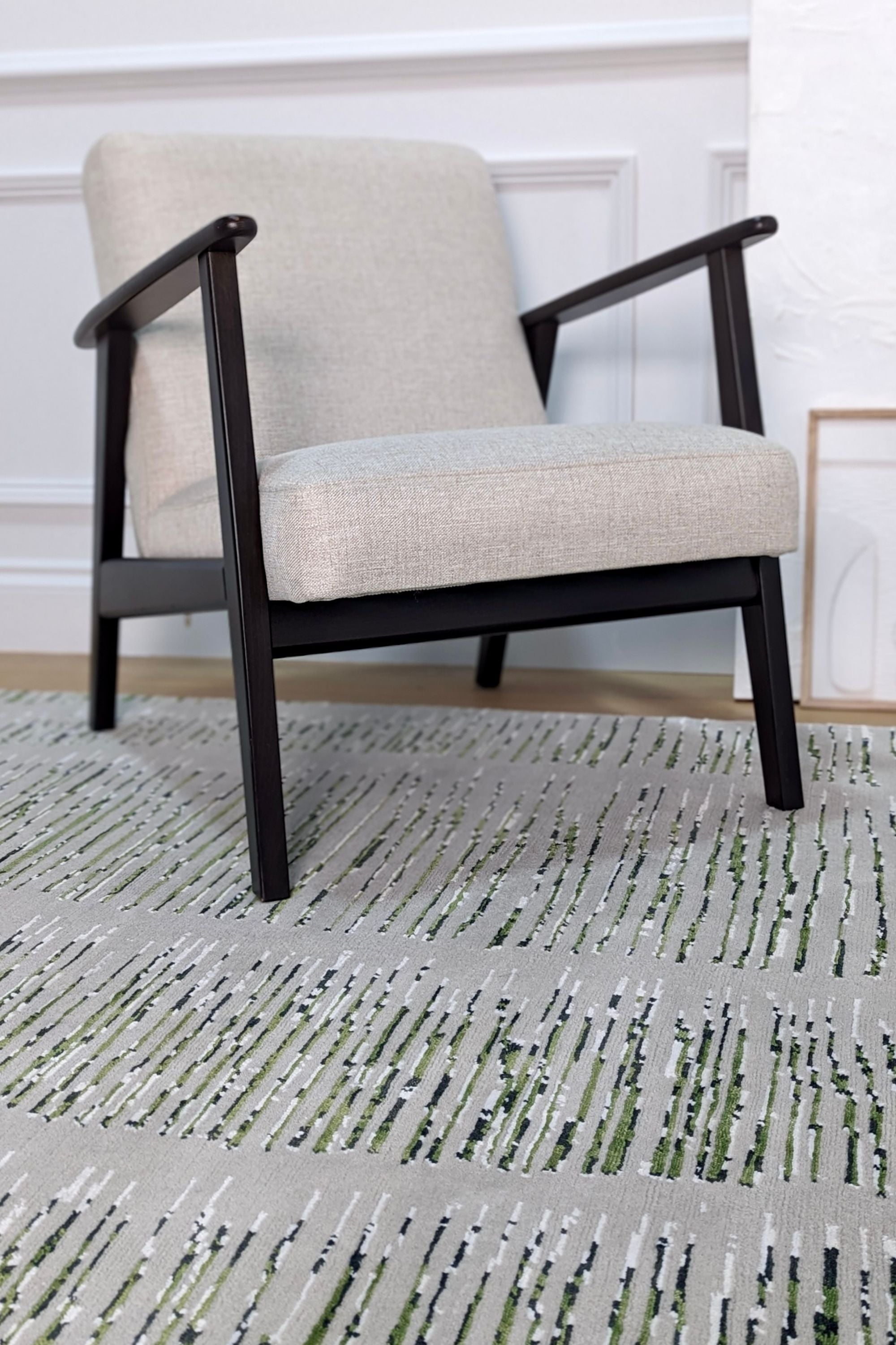Riviera Fine Green Abstract Rug