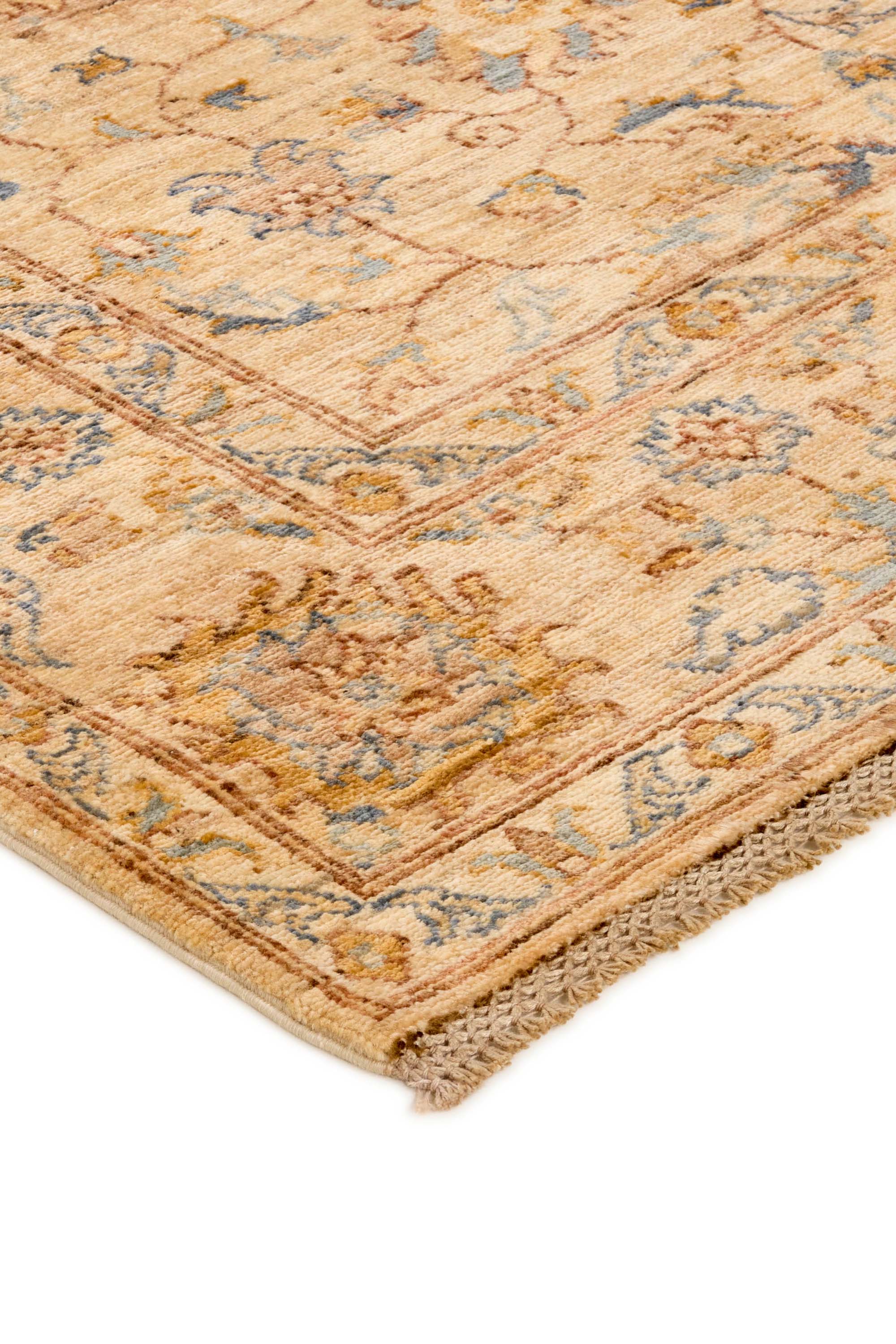 Traditional gold bordered Ziegler rug