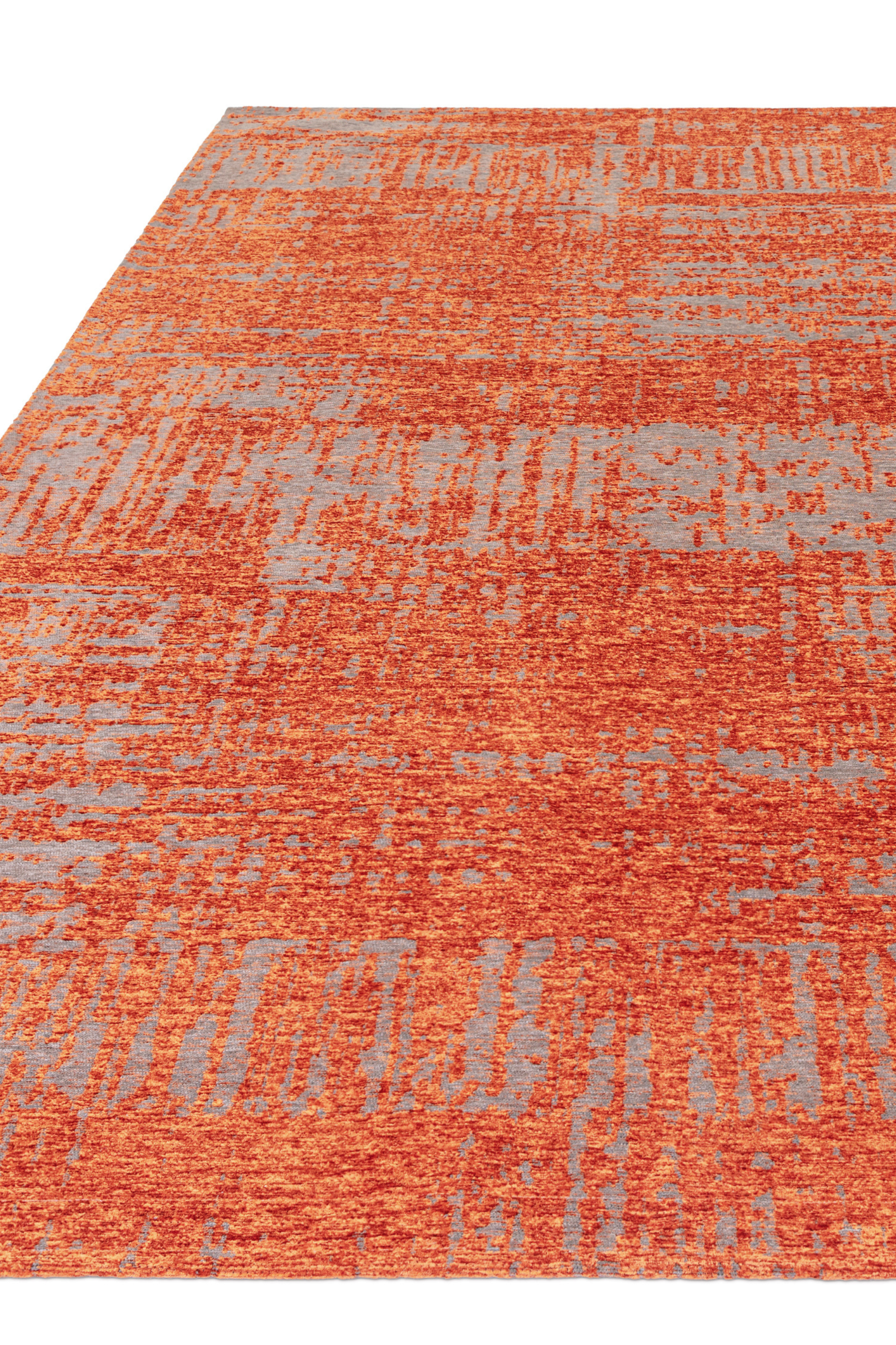 Modern marmalade flatweave rug with abstract pattern 