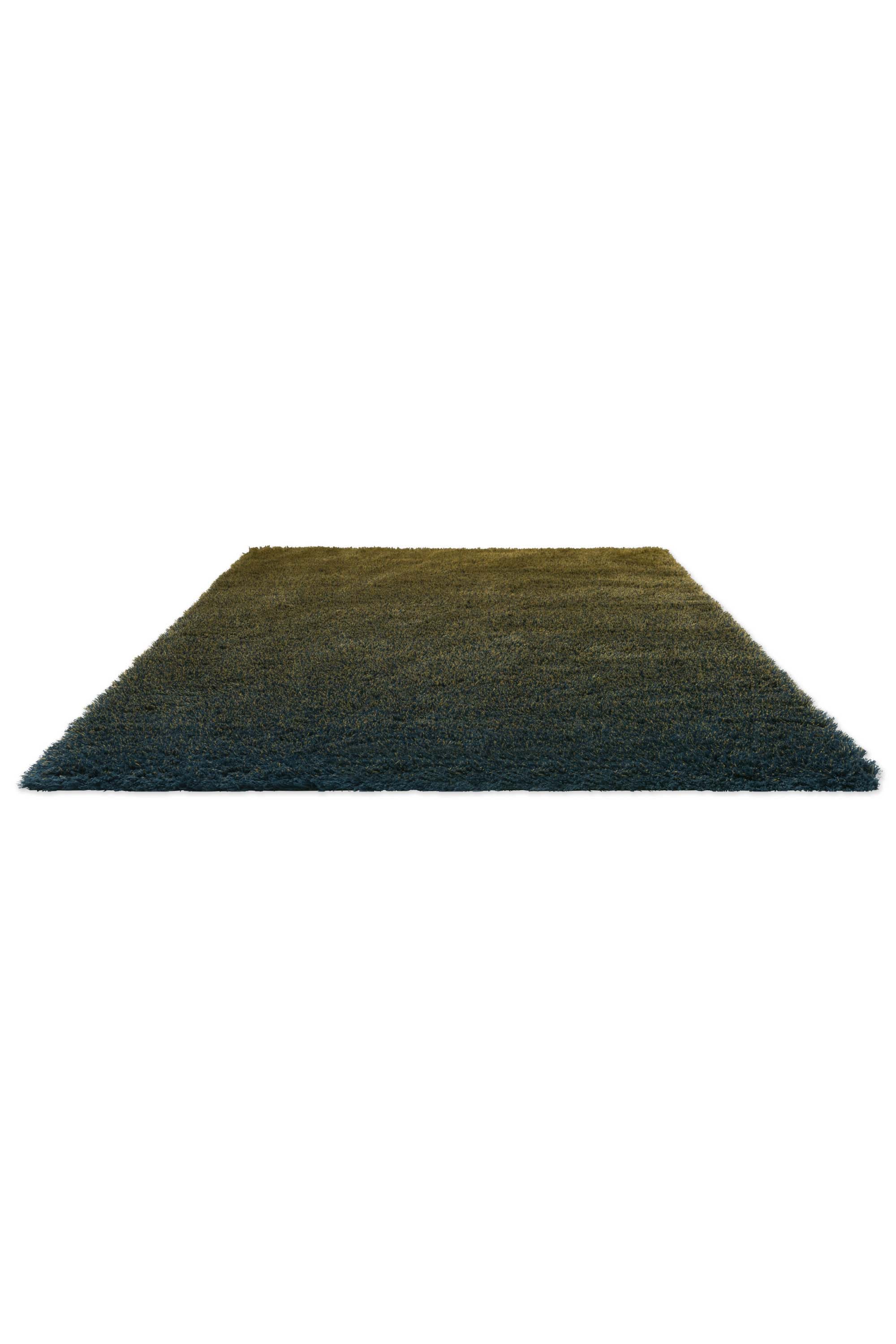Plain green rug with shaggy pile
