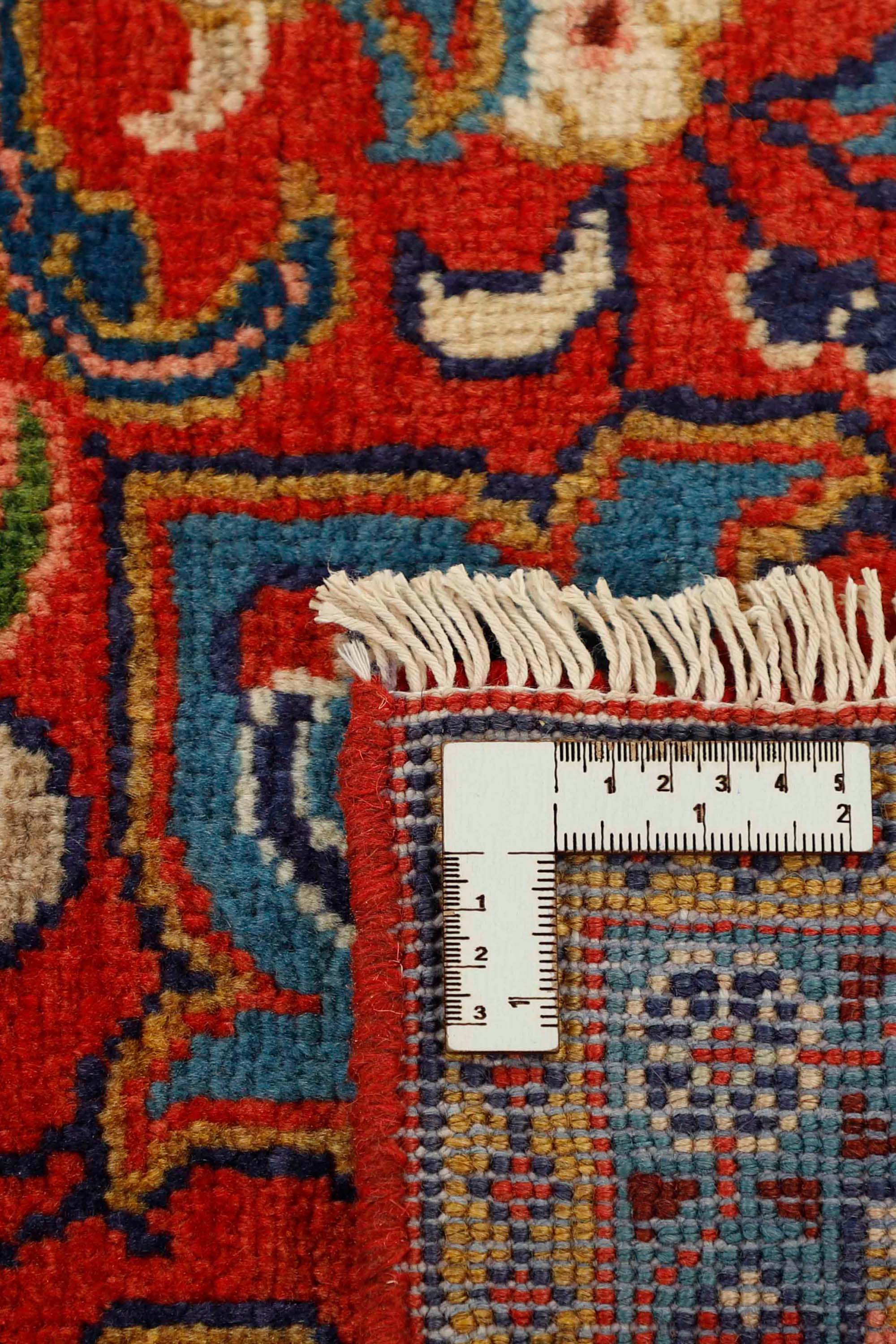 Traditional Multicolour Bordered Mahal Rug