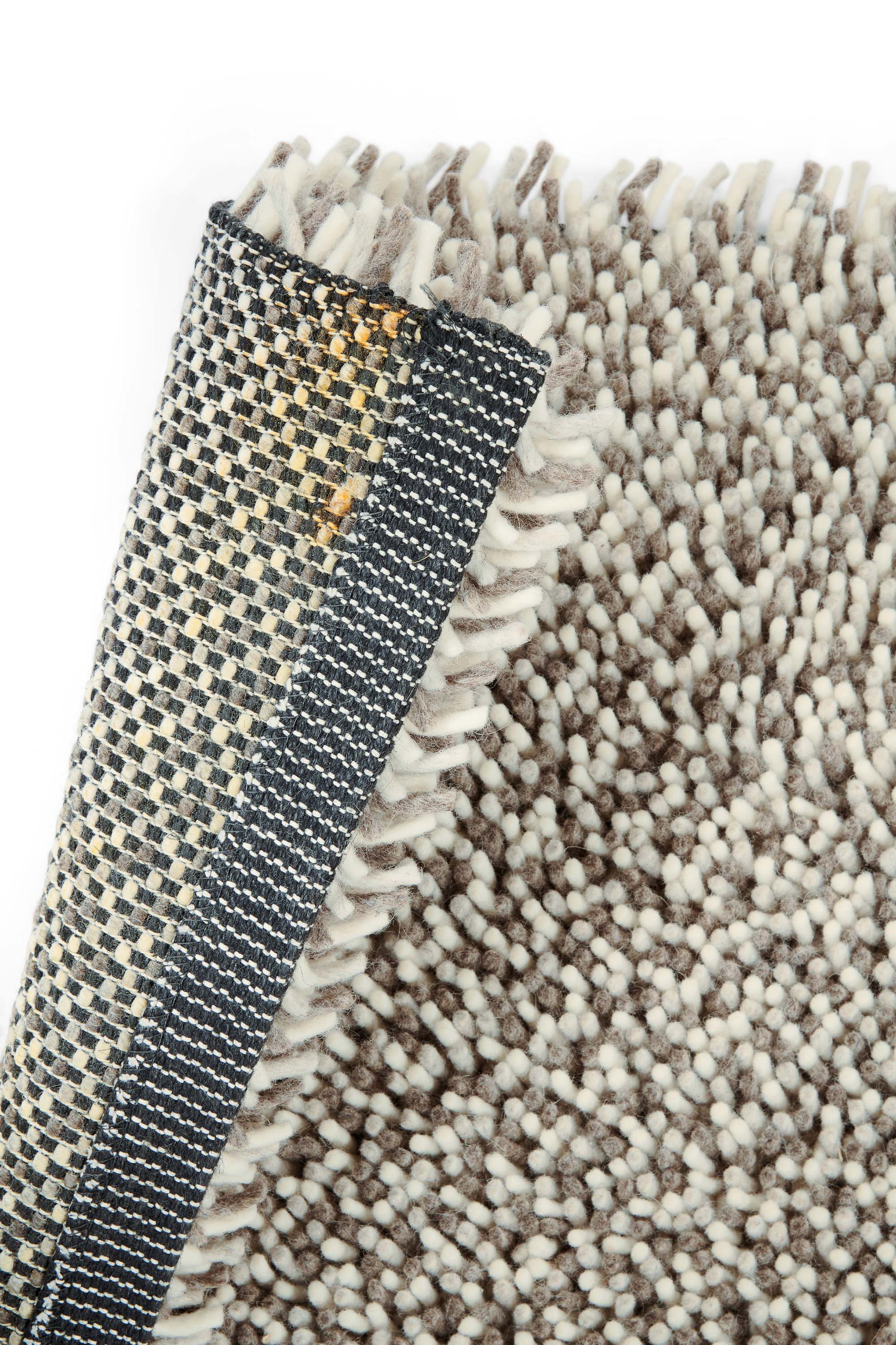 brink and campman grey shagpile wool rug
