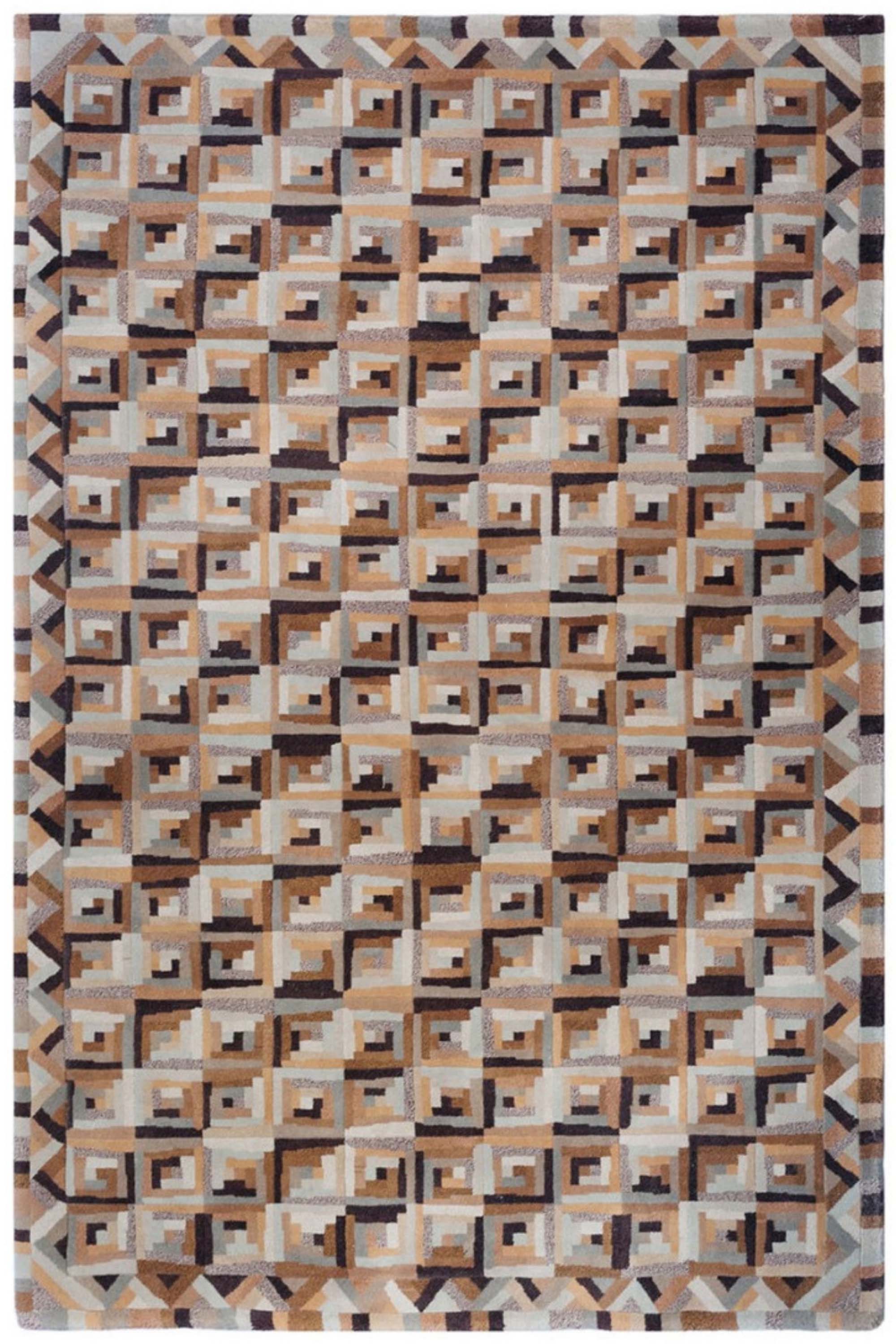 geometric multicolour luxury rug squares