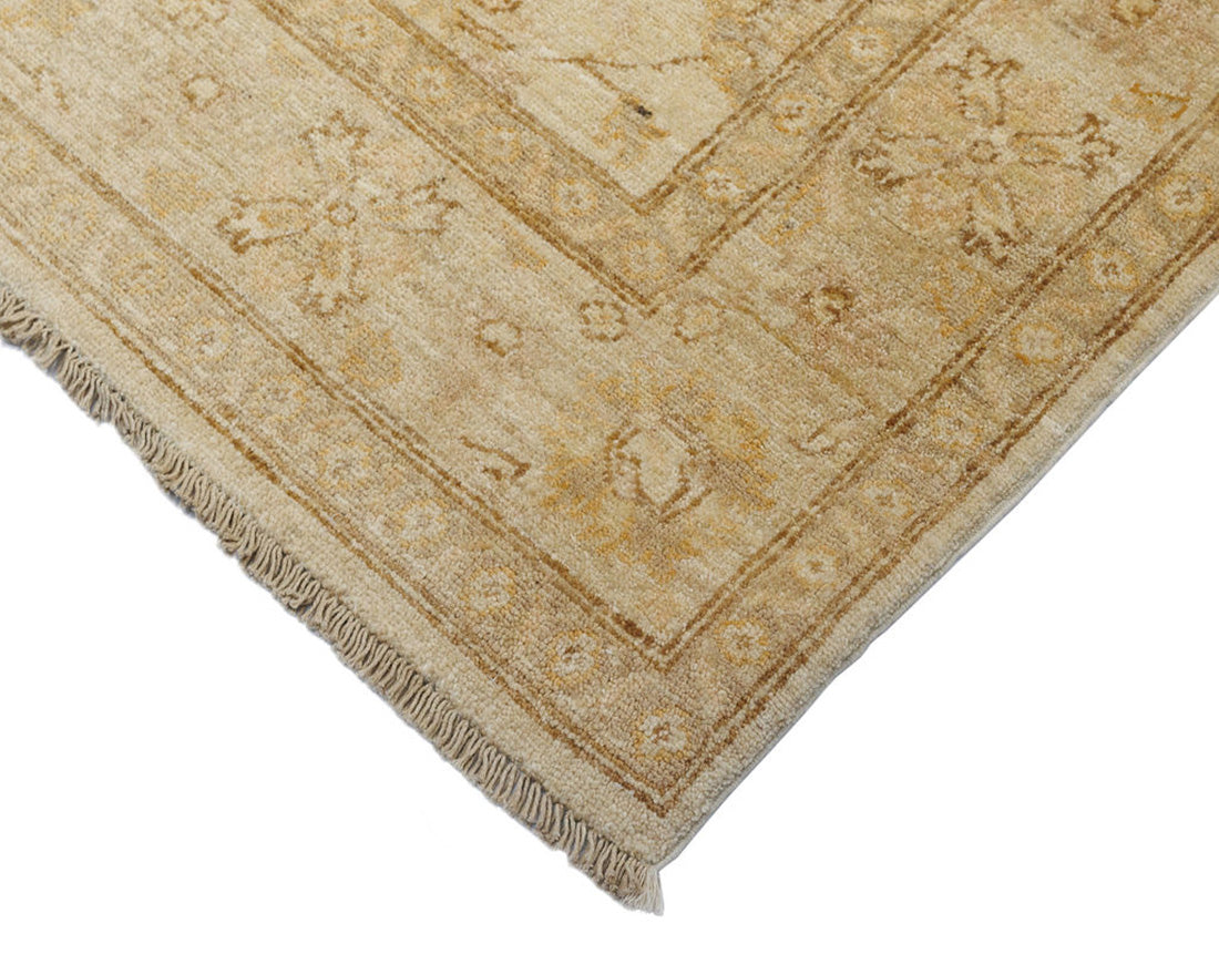 authentic oriental rug with delicate floral pattern in beige