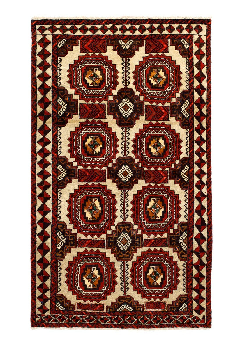 red persian wool rug with traditional design