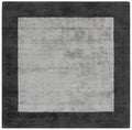 Blade Border Square Rug BB04 Charcoal Silver