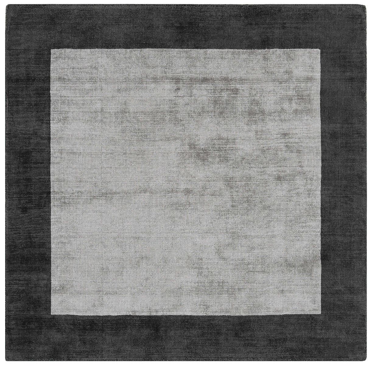 Blade Border Square Rug BB04 Charcoal Silver