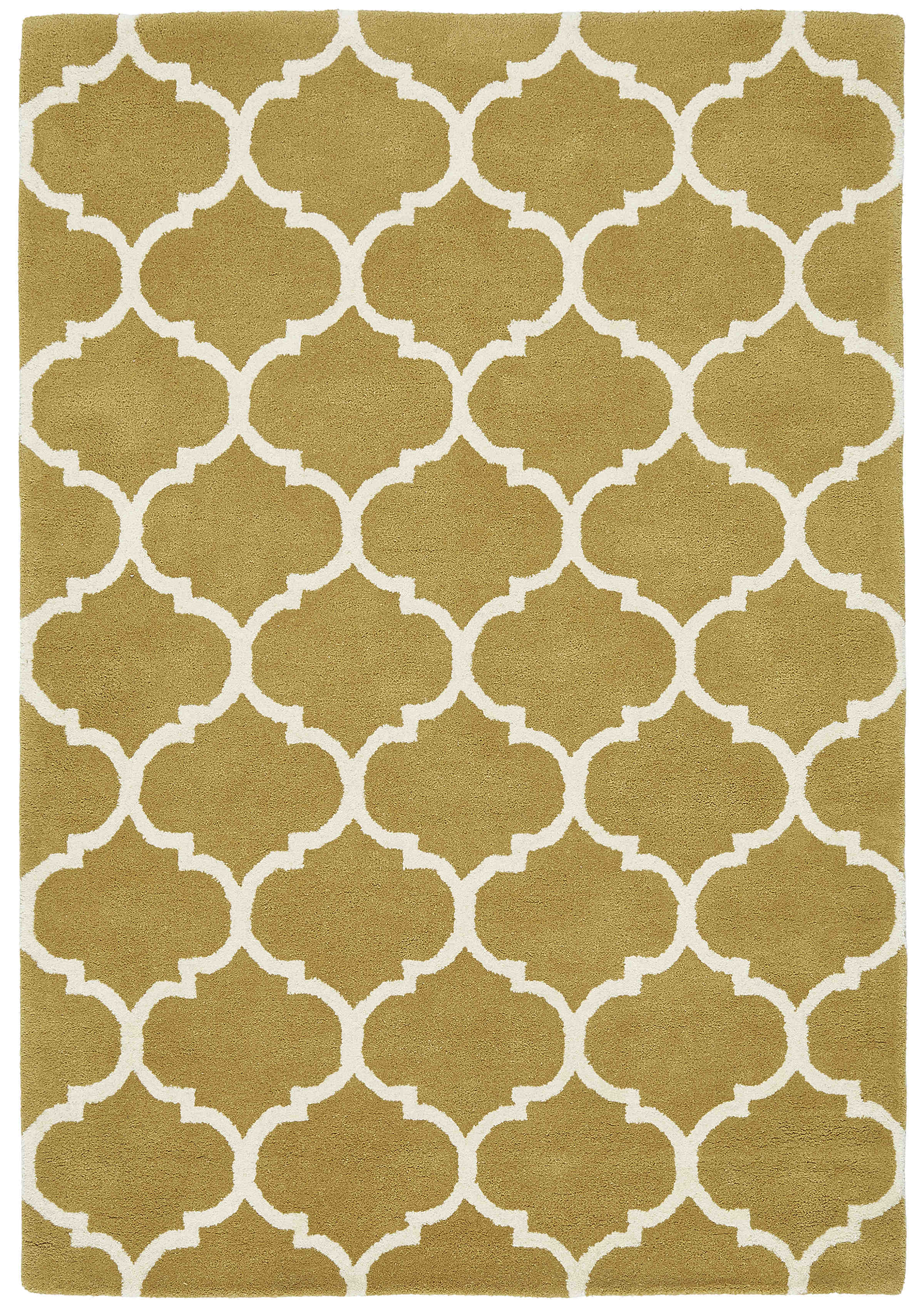 ogee ochre geometric rug with an ogee pattern